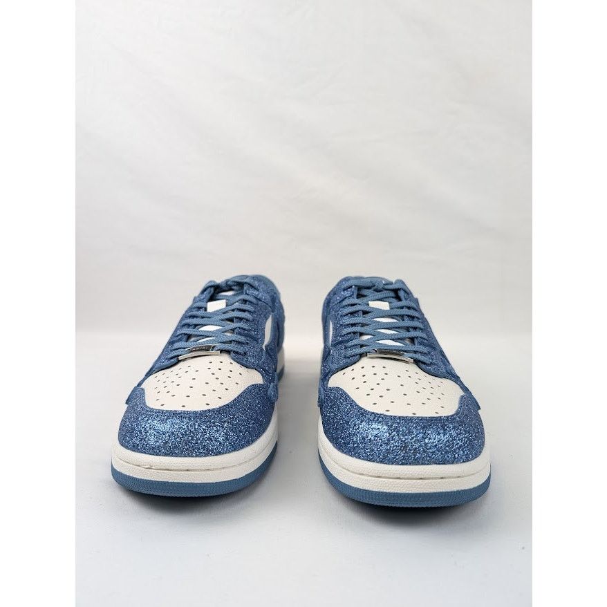 Amiri o1rshd1 Shimmer Skeleton Top Low Sneakers in White/Blue Size US 12 / EU 45 - 13 Thumbnail