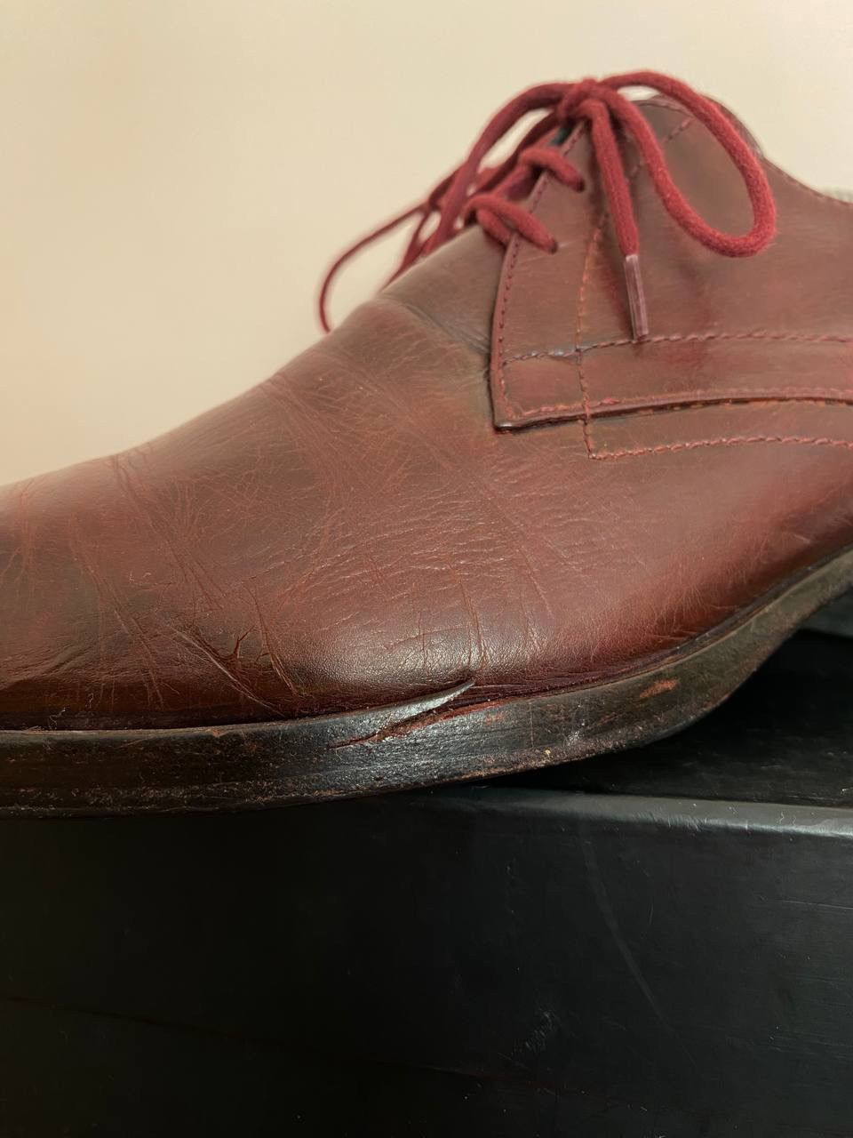 Jil Sander Jil Sander Burgundy Leather Derby Shoes Size US 8 / IT 38 - 4 Thumbnail