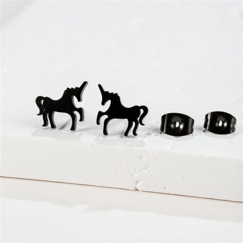 Jewelry Horse Mini Stud Earrings Charm Earring Gift Size ONE SIZE - 1 Preview