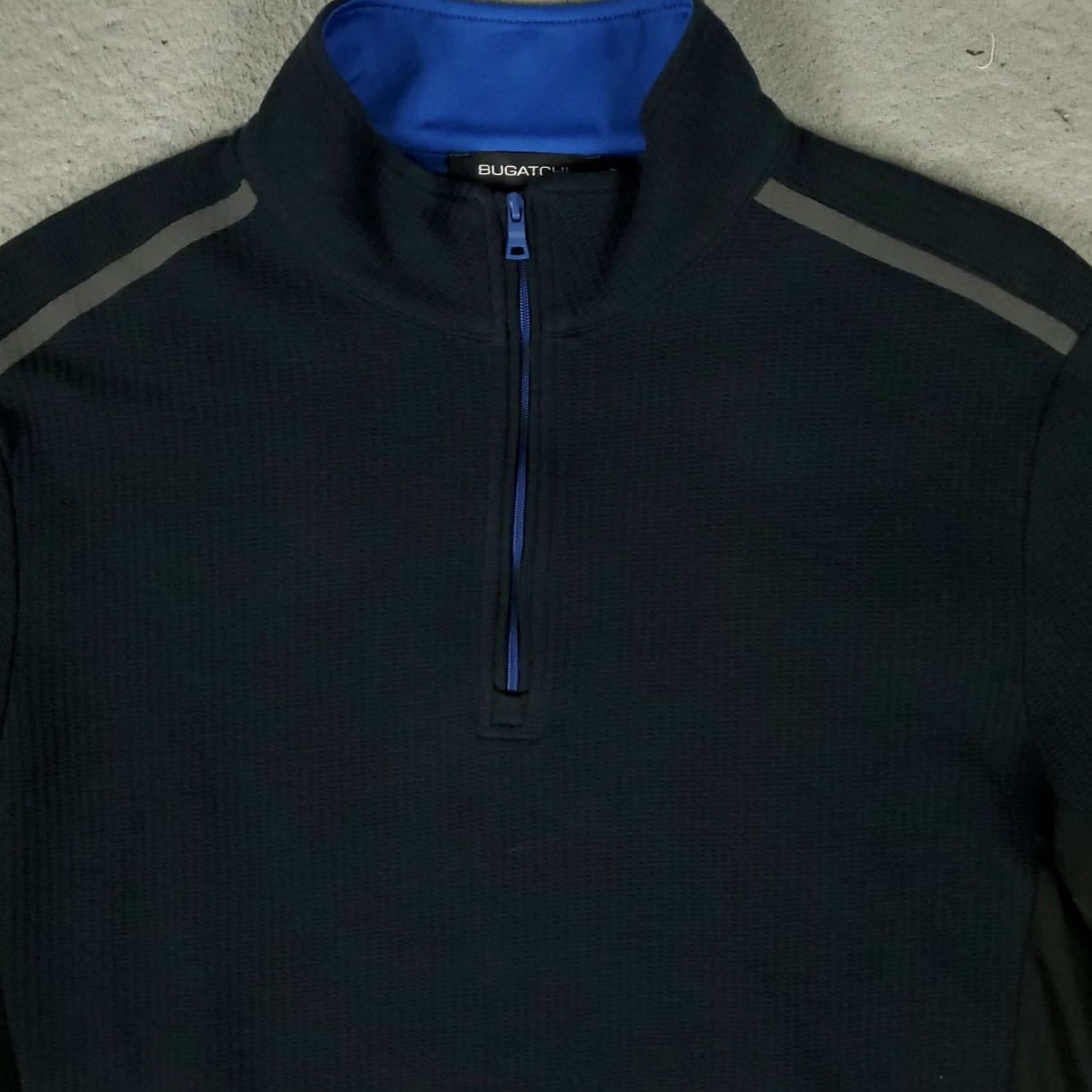 BUGATCHI Bugatchi Sweater Mens Size Medium Black 1/4 Zip Pullover Knit Mock Neck Zipper Logo All Seasons Long Sleeve Pattern Solid Clothing Size US M / EU 48-50 / 2 - 2 Thumbnail
