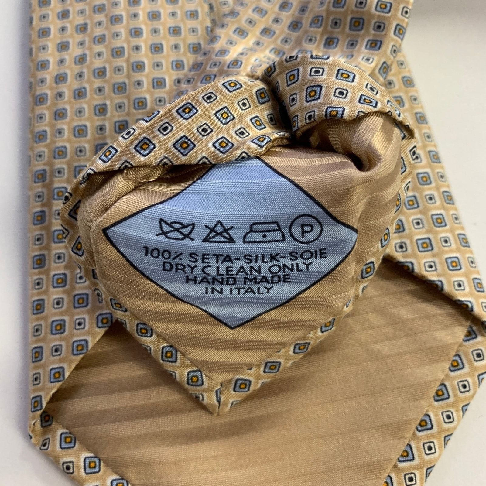 Brioni BRIONI Tan Blue Geometric Silk Tie Clip Size ONE SIZE - 3 Thumbnail