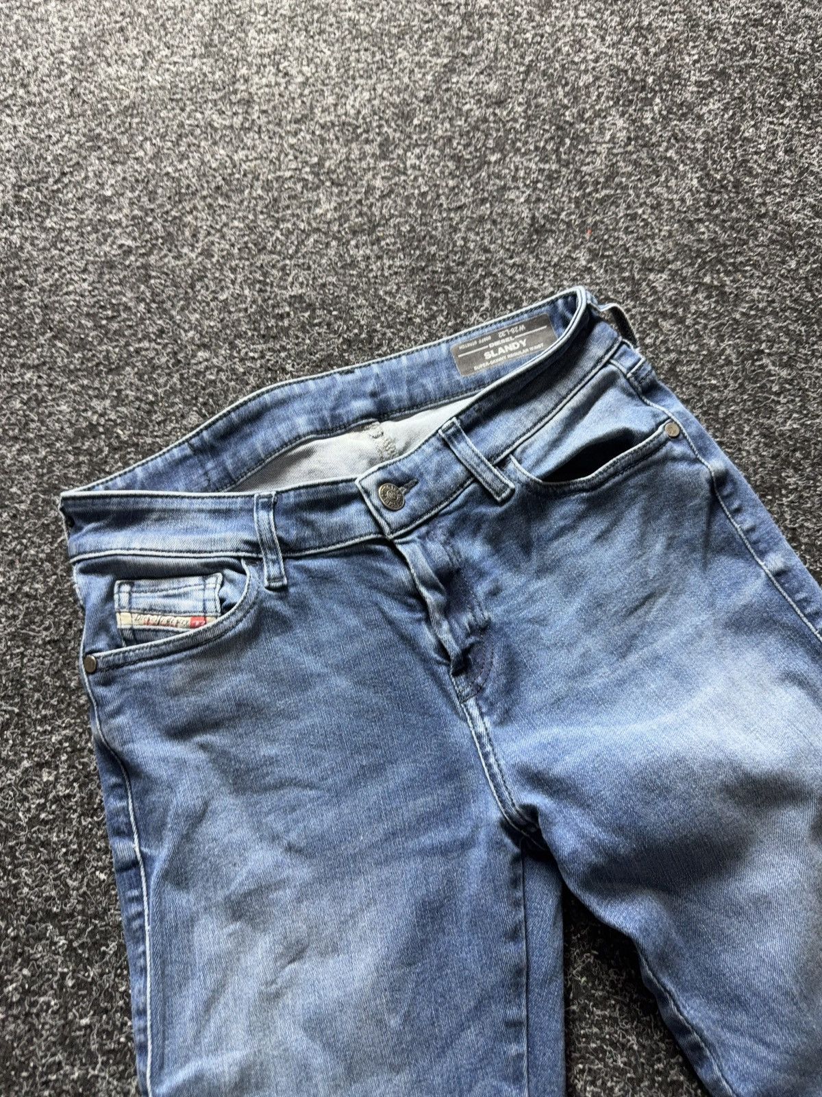 Diesel Luxury 00s Y2K Diesel SLANDY Super Skinny Jeans Light Wash Size 28" / US 6 / IT 42 - 6 Thumbnail