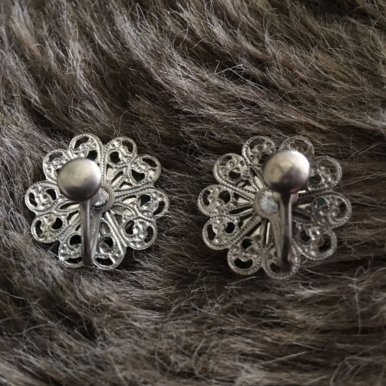 Vintage Vtg 50s green marble bakelite earring & brooch set Size ONE SIZE - 3 Thumbnail
