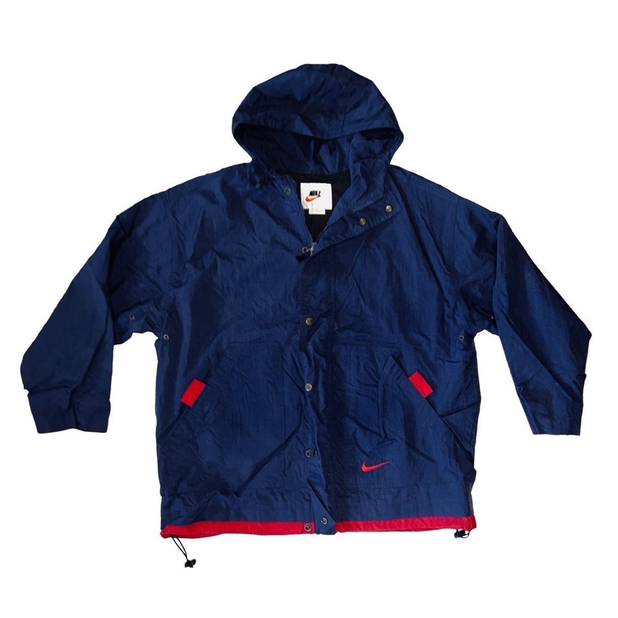 Nike Vintage Nike Blue Hooded Windbreaker Jacket Size M Size US M / EU 48-50 / 2 - 1 Thumbnail