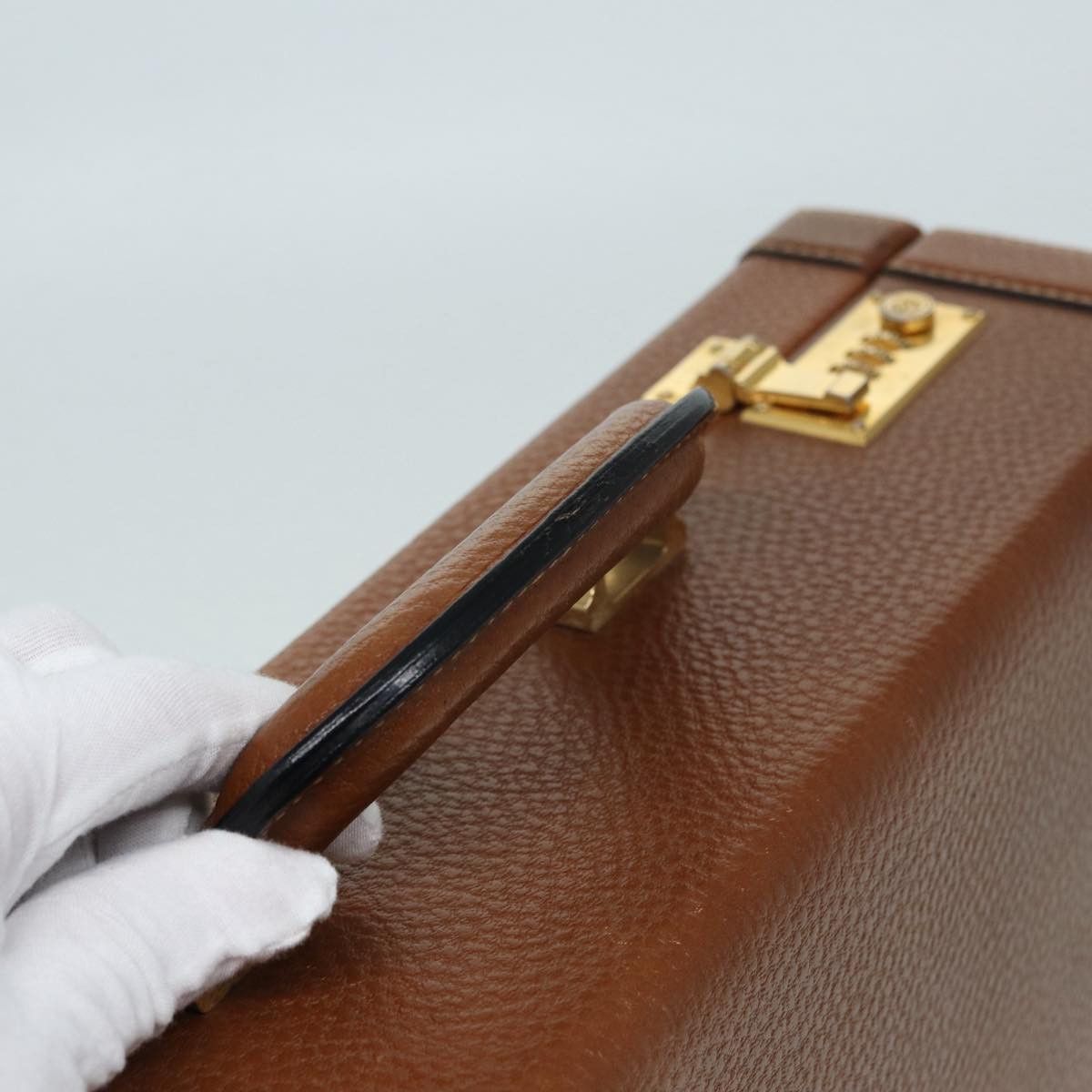 Loewe LOEWE Anagram Attache Case Trunk Leather Brown Gold Size ONE SIZE - 7 Thumbnail