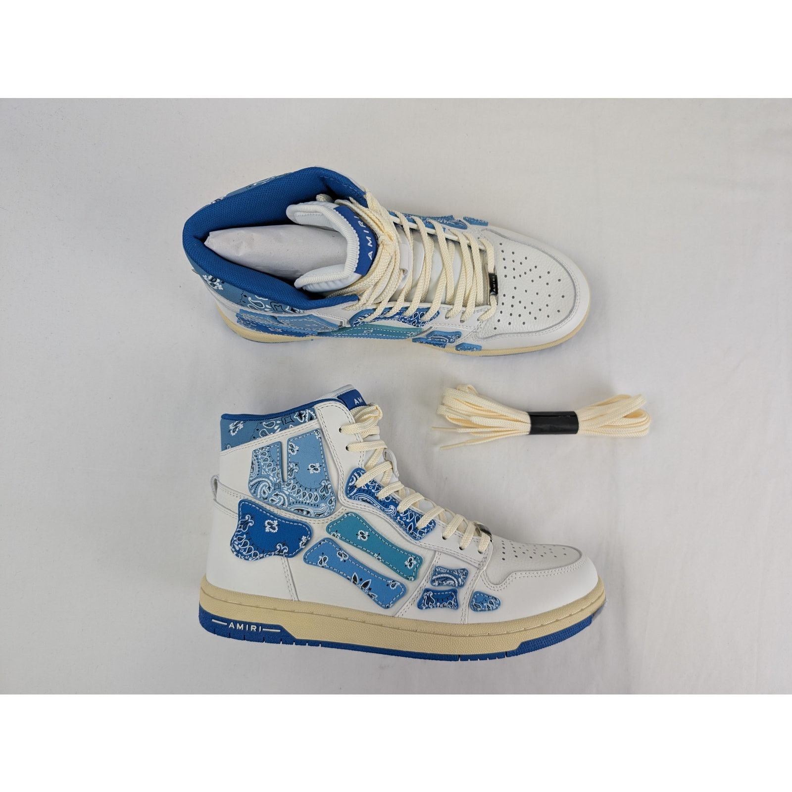Amiri o1rshd1 Skel Top Hi / Skeleton Hi Top Sneakers Bandana Blue Size US 9 / EU 42 - 1 Thumbnail