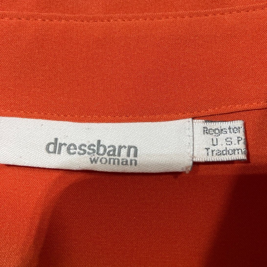 Other Dressbarn Orange Vintage Flowy Collared Tunic Blouse 22/24 Size 3XL / US 20-22 - 4 Thumbnail