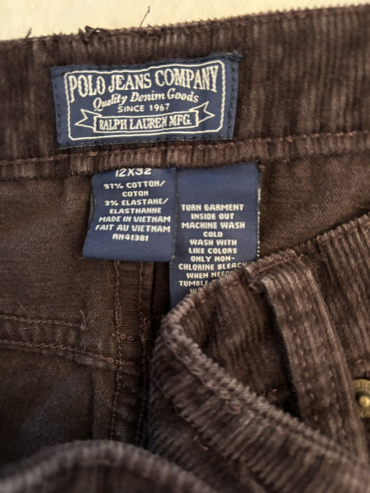 Polo Ralph Lauren Brown corduroy Polo Jeans Size 34" / US 12 / IT 48 - 1 Thumbnail