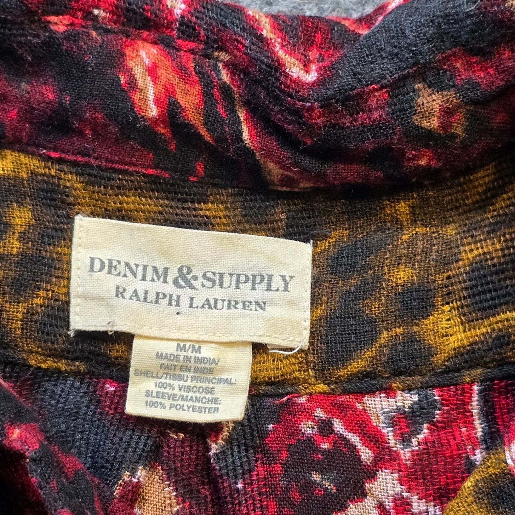 Ralph Lauren Ralph Lauren Denim & Supply Top Womens Medium Black Leopard Western Gauze Casual Shirt Size M / US 6-8 / IT 42-44 - 4 Thumbnail
