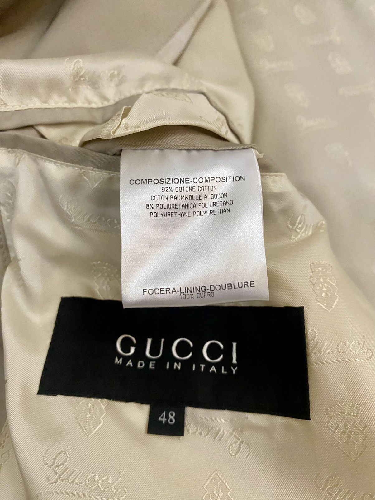 Gucci Gucci 🇮🇹 Stone Khaki Guccissima Lined Mackintosh Coat 48 NWT Size US M / EU 48-50 / 2 - 13 Thumbnail