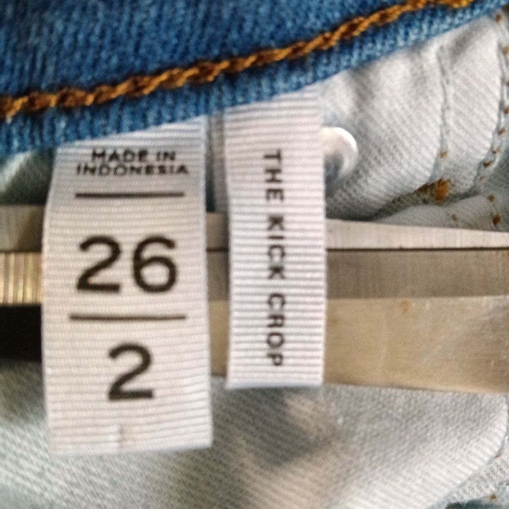Loft LOFT Kick Crop Button Fly Jeans Indigo Flare High Rise 26/2 Size 26" / US 2 / IT 38 - 9 Thumbnail