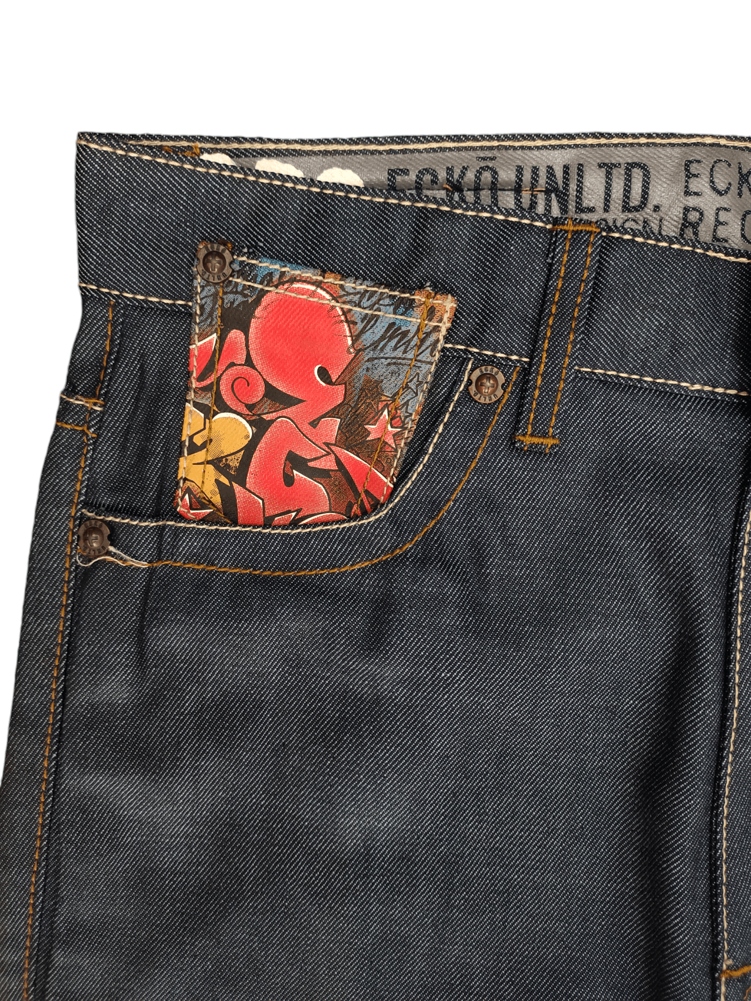 Ecko Unltd. Vintage Y2k Ecko Naked Girl Graffiti Print Baggy Denim Jeans Size US 30 / EU 46 - 4 Thumbnail