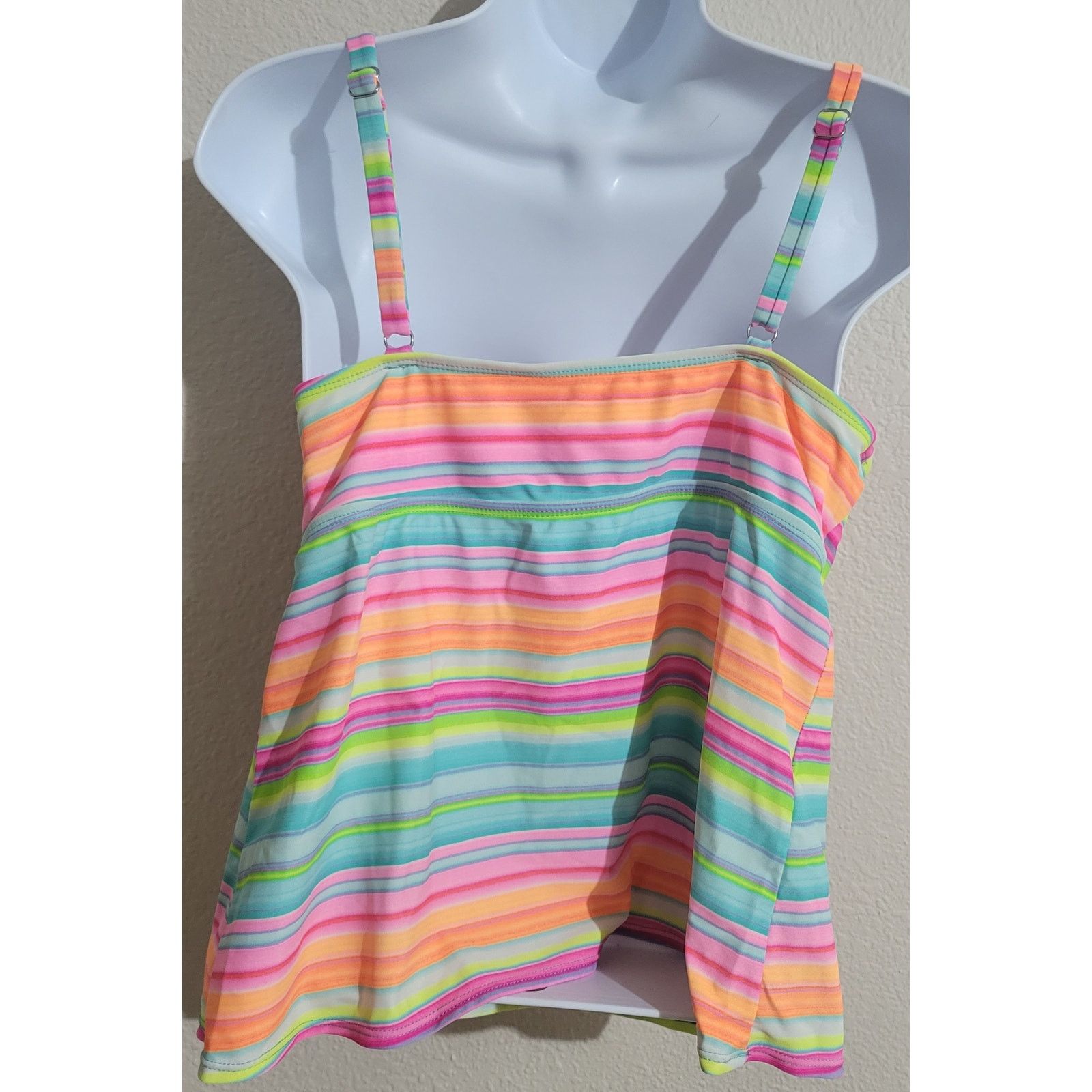 Other Kim Rogers Swim Multicolored Striped Adjustable Strap Top XL Size ONE SIZE - 3 Thumbnail