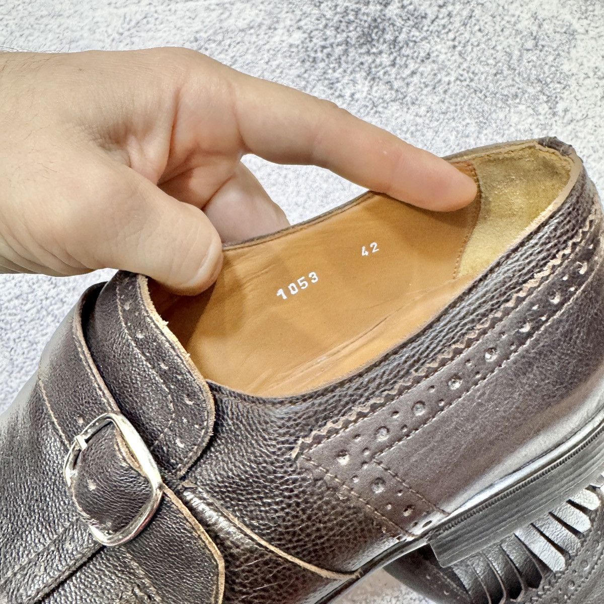 Doucal's × Handmade Doucal’s Italy Dark Brown Monk Shoes US9 UK8 EU42 27cm Size US 9 / EU 42 - 16 Thumbnail
