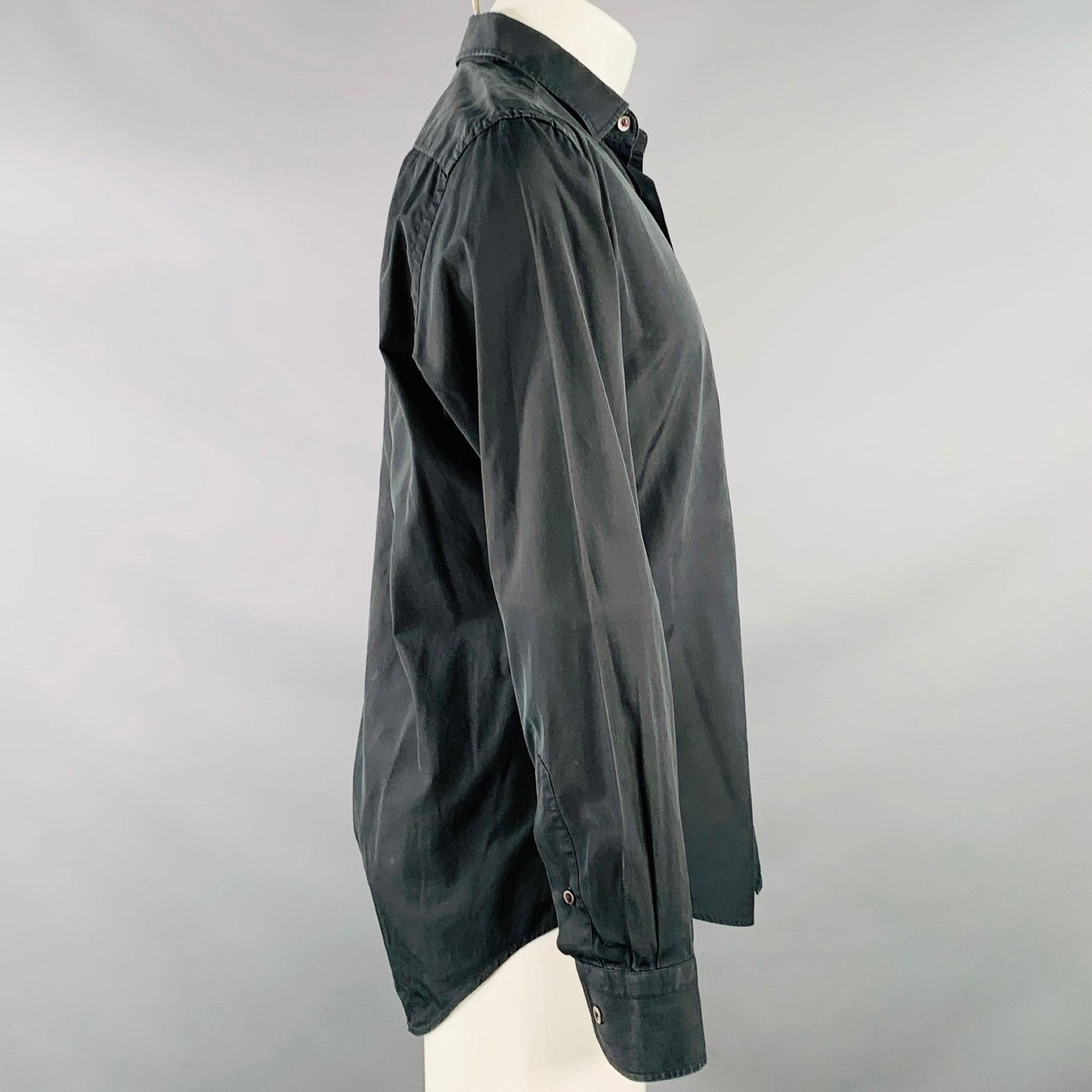 Lanvin LANVIN Size 40 Black Cotton Spread Collar Long Sleeve Shirt Size US L / EU 52-54 / 3 - 2 Thumbnail