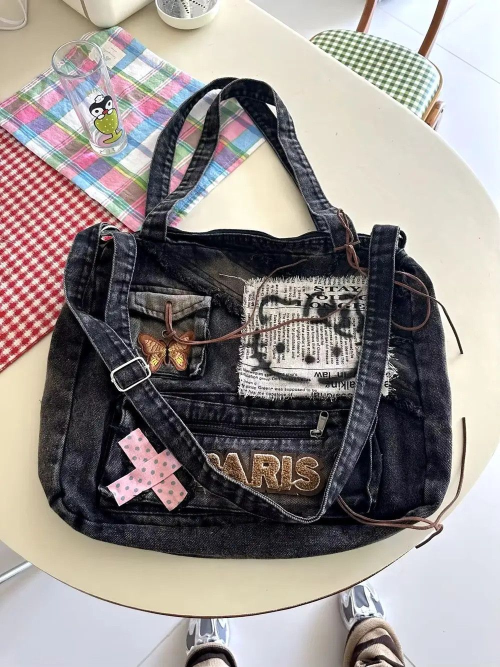 Japanese Brand × Vintage Capacity Patchwork Retro Hello Kitty Y2k Bag Size ONE SIZE - 3 Thumbnail