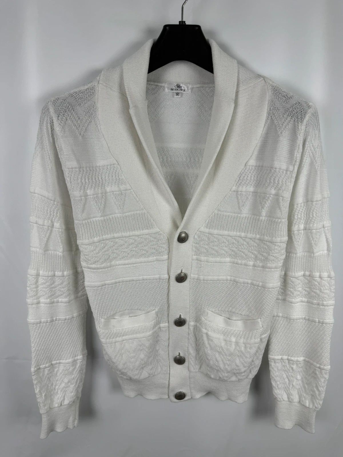 BERNINGS SHO Sho Bernings White Cardigan Made In Japan size M Size US M / EU 48-50 / 2 - 1 Thumbnail