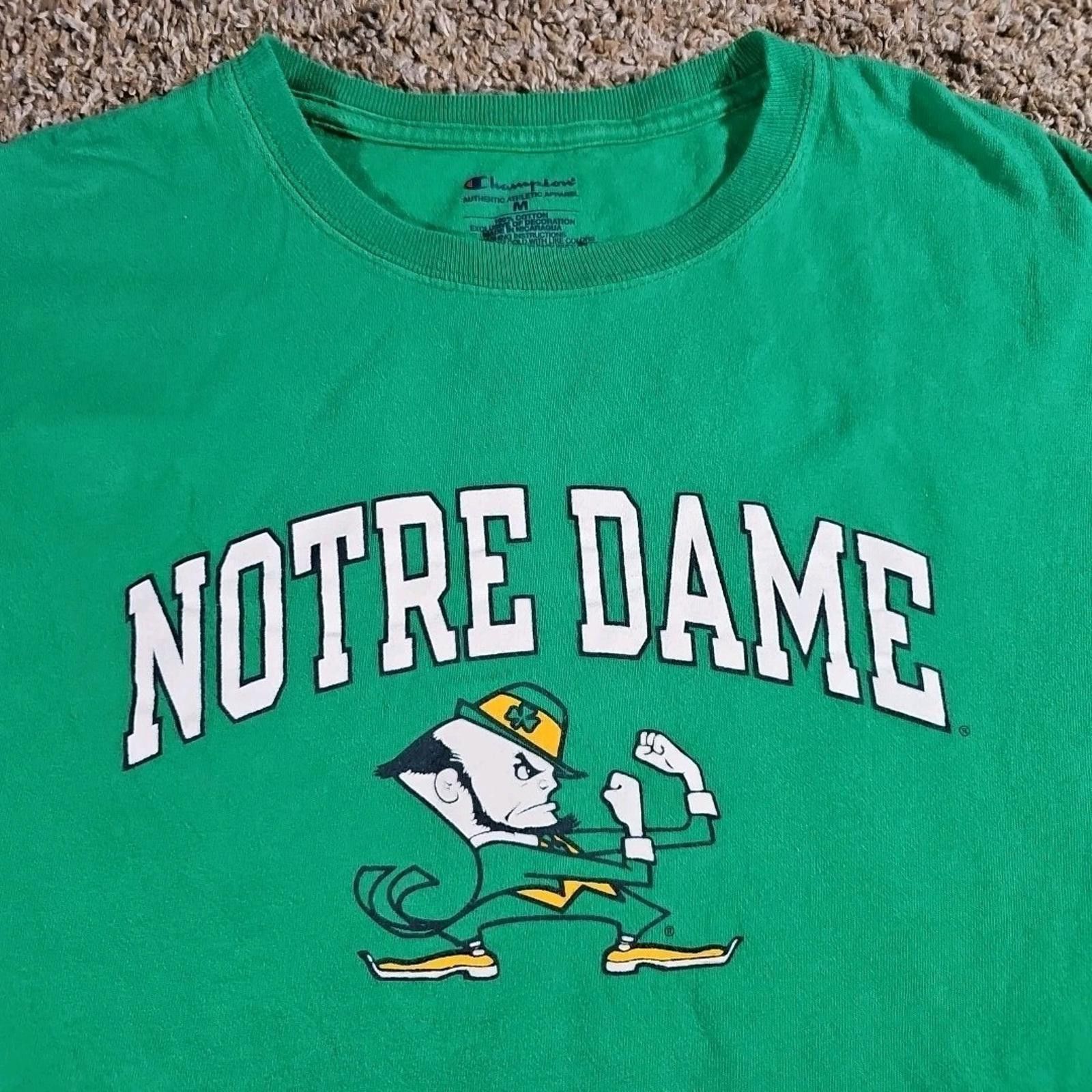 Champion Champion Green Notre Dame Fighting Irish T-shirt Medium Size ONE SIZE - 2 Thumbnail