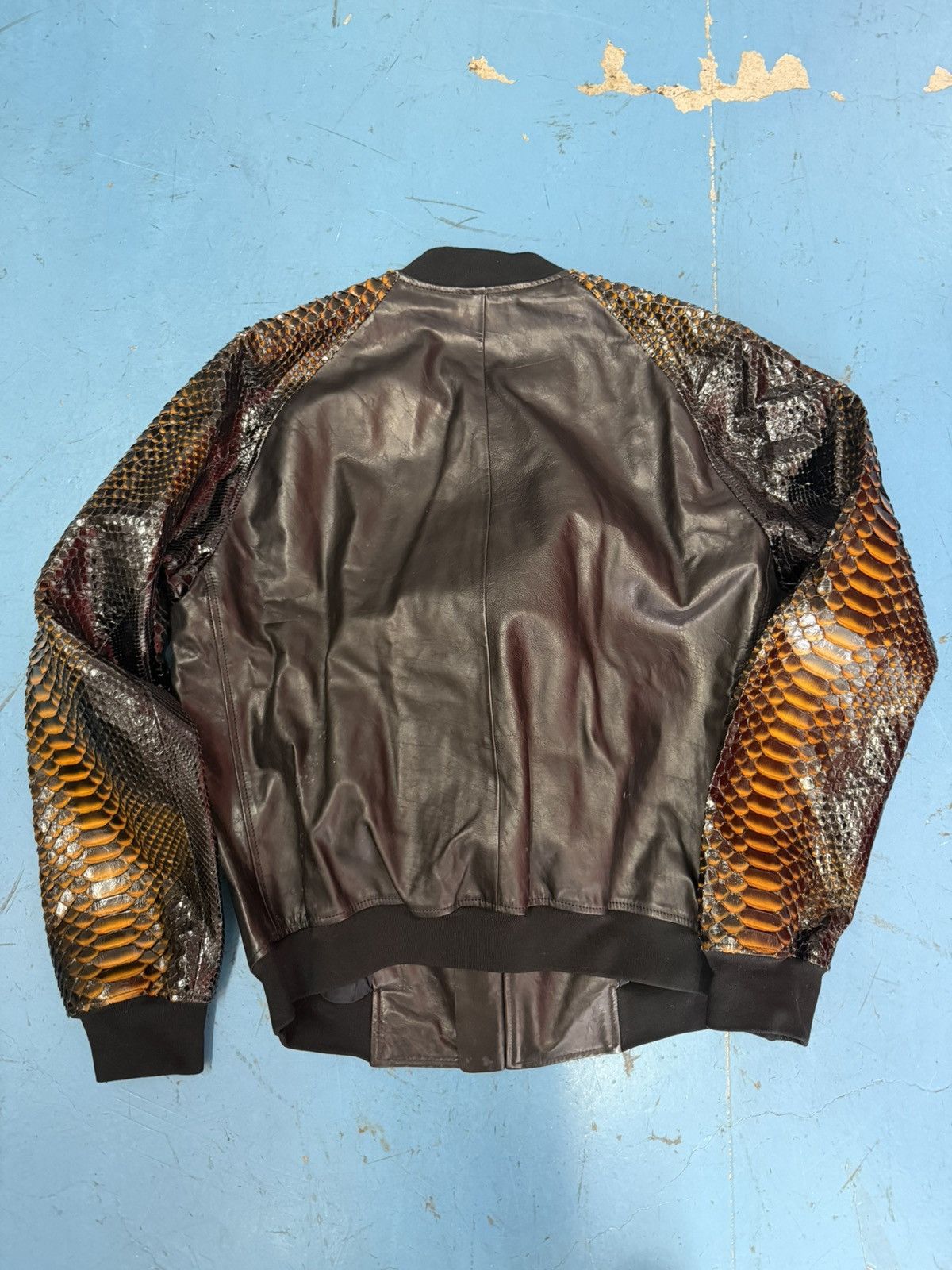 McQ Alexander McQueen ALEXANDER MCQUEEN BOMBER JACKET WITH PYTHON SLEEVES Size US XL / EU 56 / 4 - 6 Thumbnail