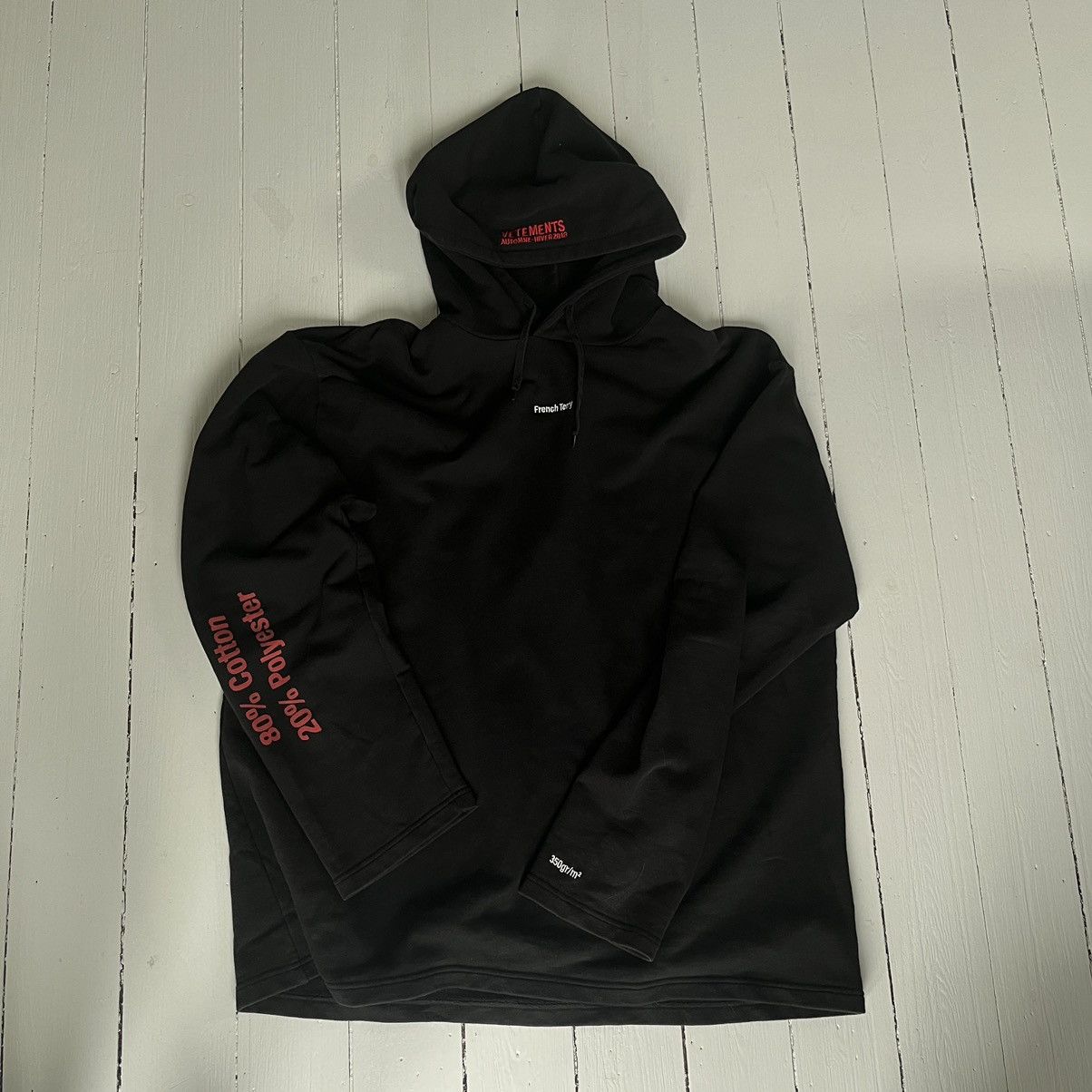 Vetements AW18 Vetements Black French Terry Hoodie | Grailed