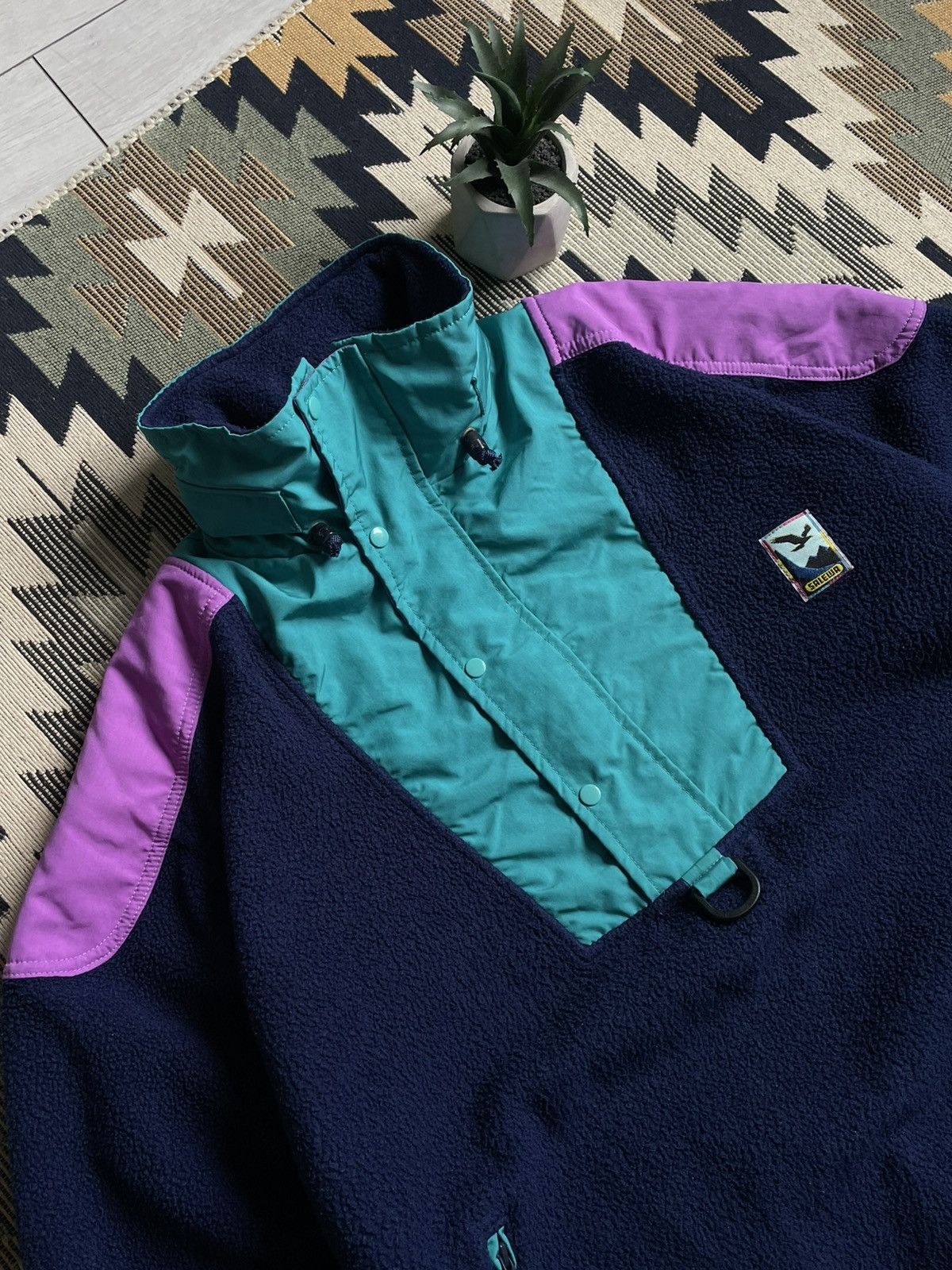 Vintage Vintage Salewa Polartec Zip Nylon Fleece Jacket Gorpcore Size US XL / EU 56 / 4 - 4 Thumbnail