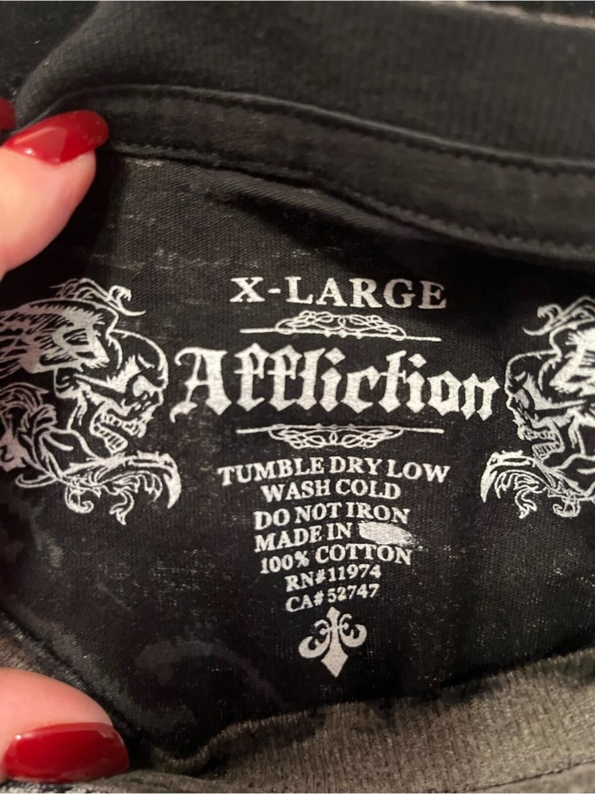 Affliction Affliction Skull Chain Graphic Tee XL Black Y2K Biker MMA Size US XL / EU 56 / 4 - 3 Thumbnail