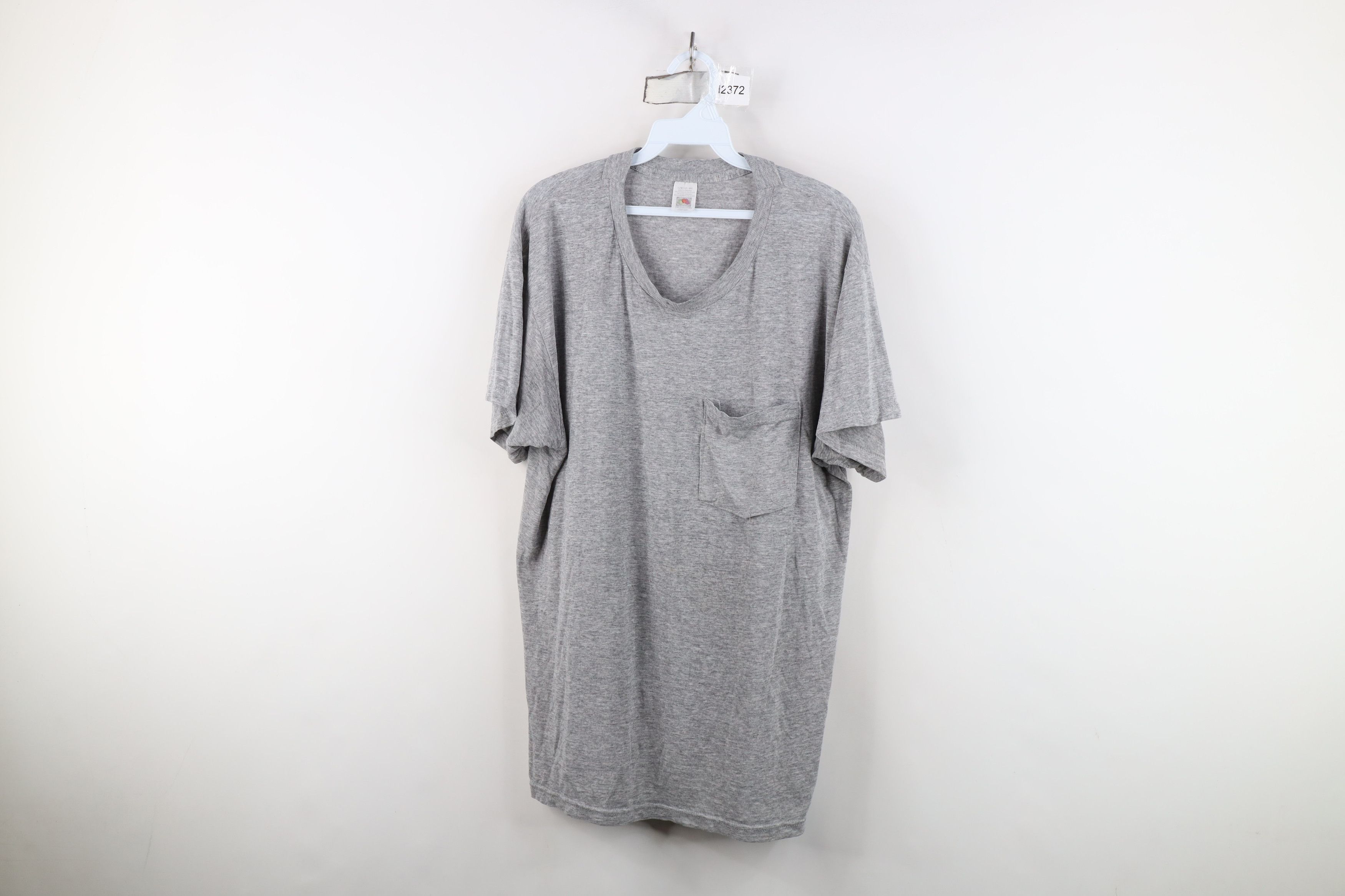 Vintage Vintage 90s Y2K Streetwear Thin Pocket T-Shirt Heather Gray Size US L / EU 52-54 / 3 - 1 Thumbnail
