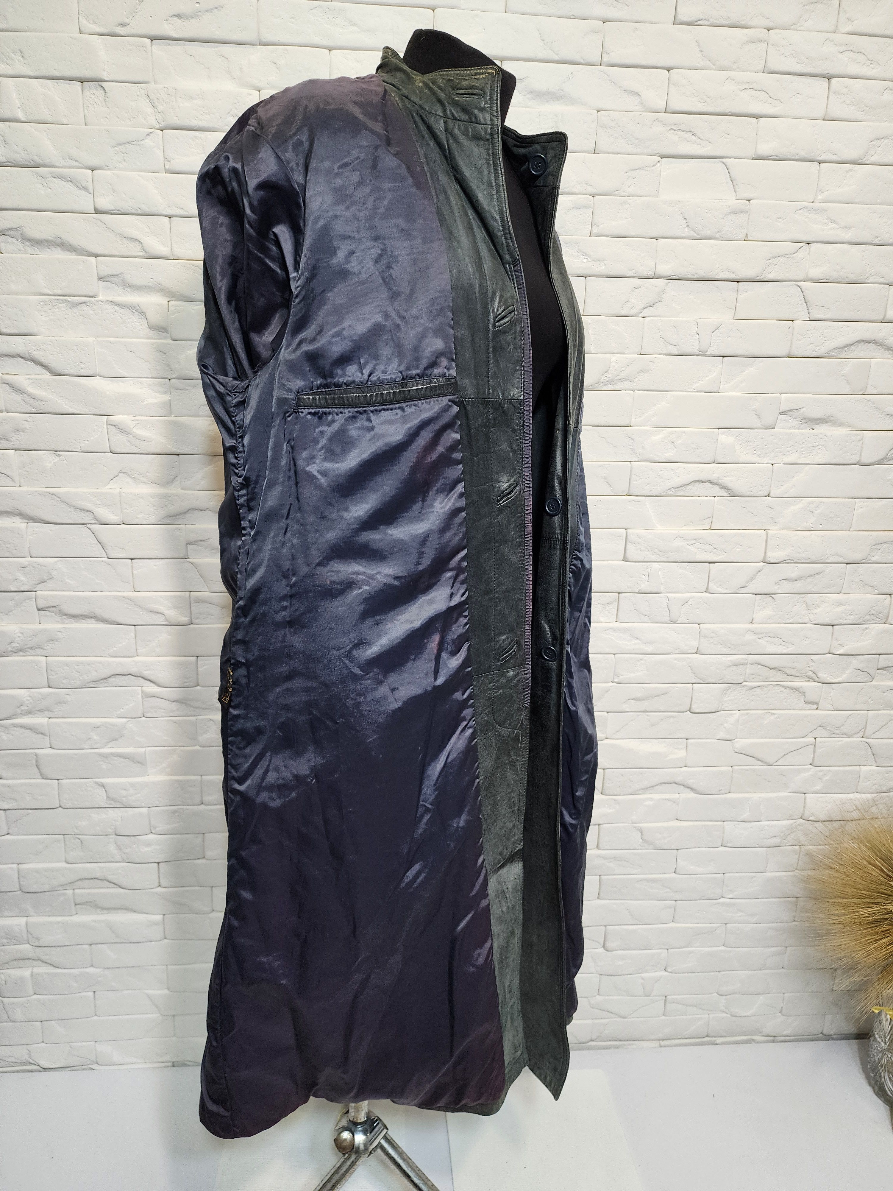 Genuine Leather Gray Genuine Leather Men's Coat with Belt Size US L / EU 52-54 / 3 - 10 Thumbnail