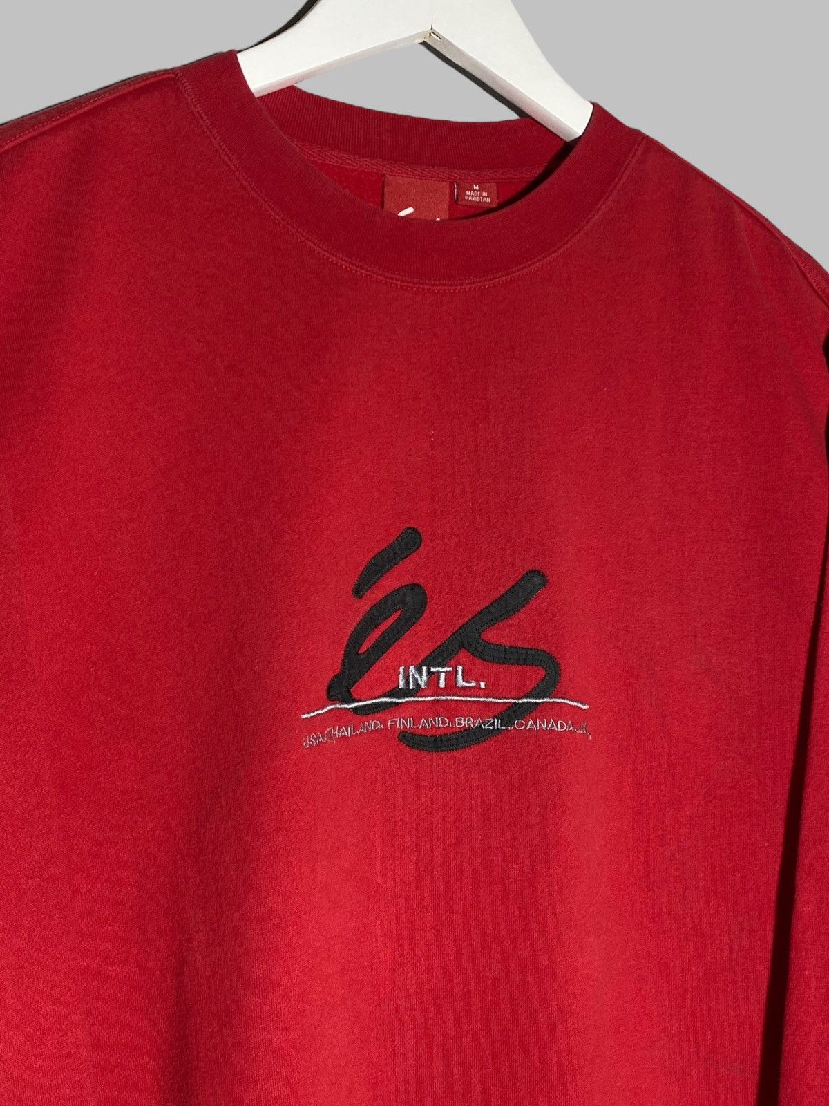 eS 🔥 ÉS SKATEBOARD RED CREWNECK SWEATSHIRT 90s STREET VIBES Size US M / EU 48-50 / 2 - 3 Thumbnail