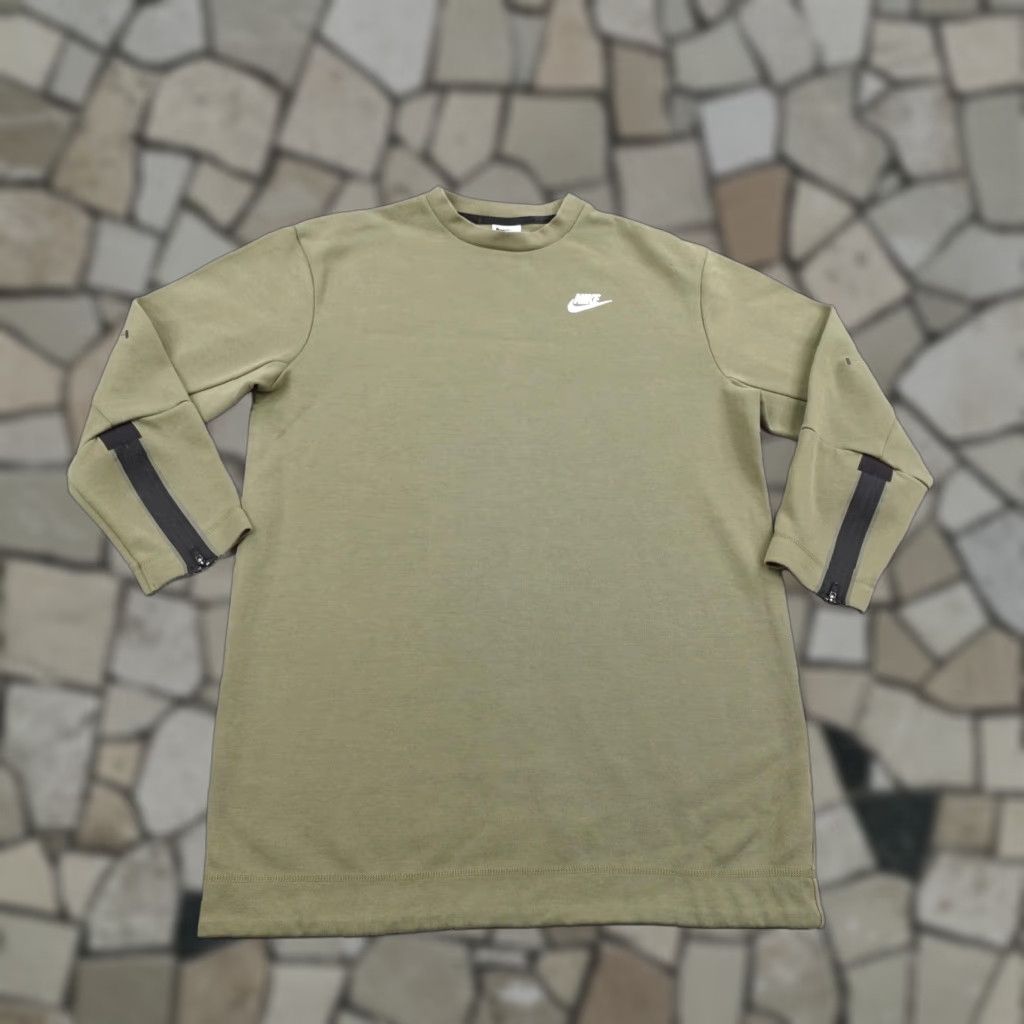 Nike Nike Sweatshirt Dress Mens S Long Green Tech Fleece Crewneck Pullover Gym Size S / US 4 / IT 40 - 1 Thumbnail