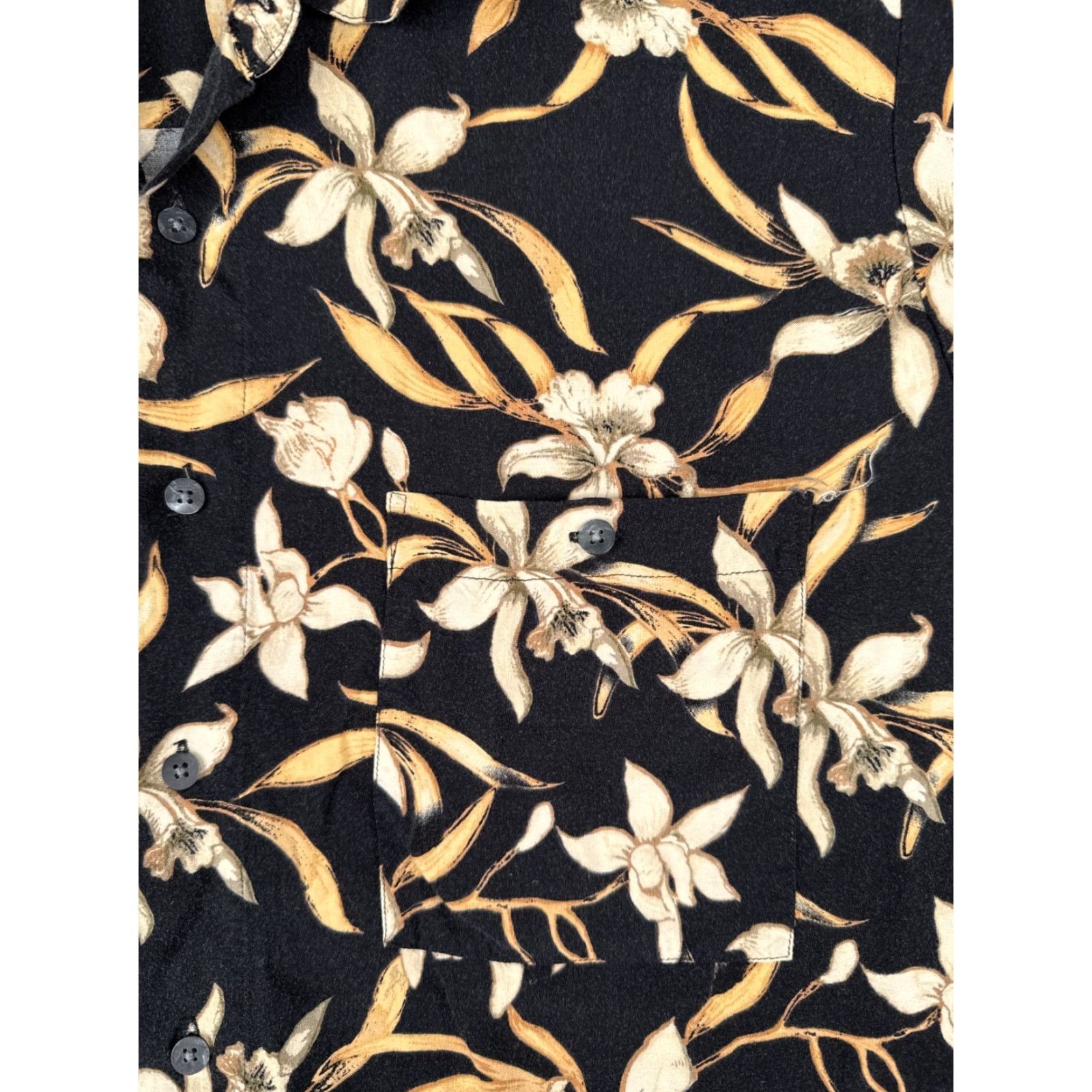 Vintage Munsingwear Shirt Mens Large Black Beige Floral Button Up Hawaiian 100% Rayon Size US L / EU 52-54 / 3 - 6 Thumbnail