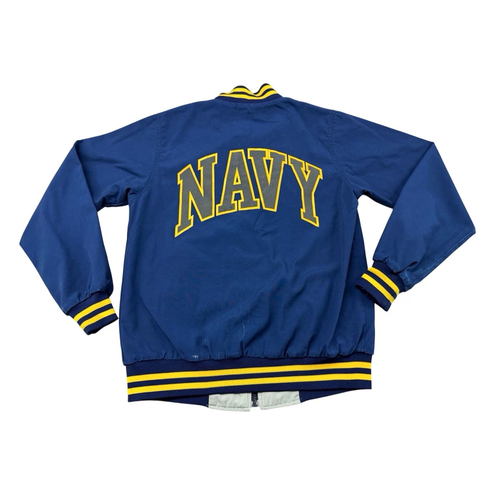 Soffe VINTAGE Soffe US Navy Bomber Jacket Mens Small Blue Reversible Short Zip 90s Navy USA Nautical 40in Chest Seasonal Fall Winter Spring Casual Workwear Size US S / EU 44-46 / 1 - 2 Thumbnail