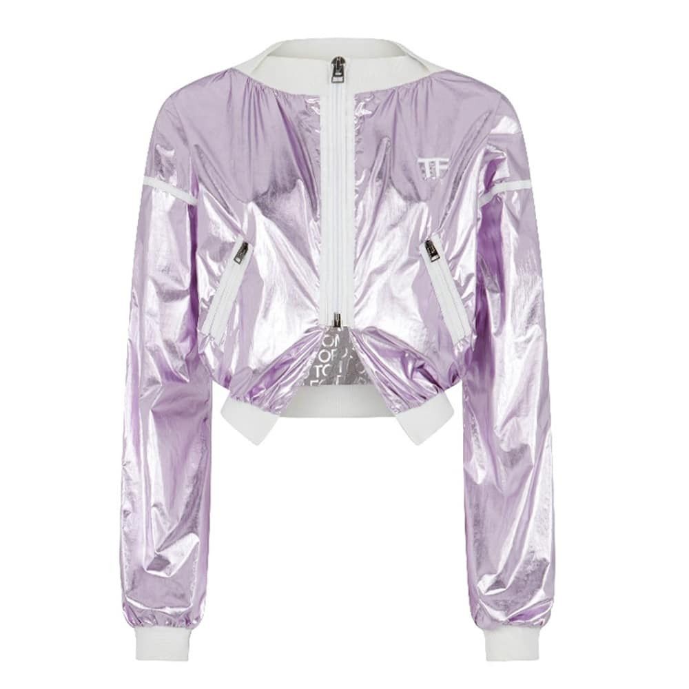 Tom Ford o1loc1c0924 CS1204 Cropped Track Jacket in Lilac Size XS / US 0-2 / IT 36-38 - 1 Thumbnail