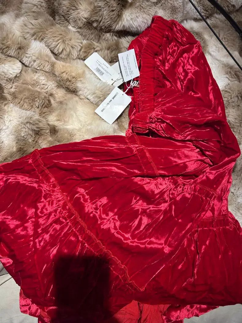 Comme des Garcons Comme Des Garcons size M Main Line Red Velvet Skirt Size 23" - 2 Thumbnail