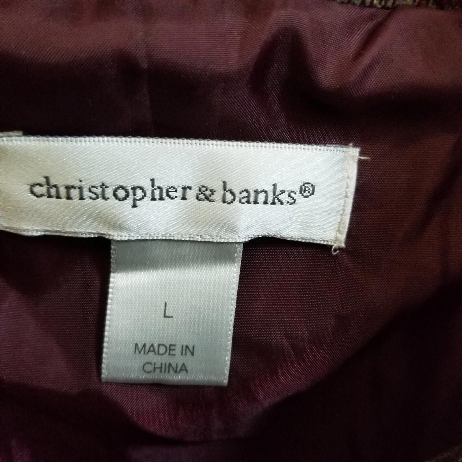 Designer Christopher Banks Large Maroon Lined Sweater Vest Fast Ship Size L / US 10 / IT 46 - 3 Thumbnail