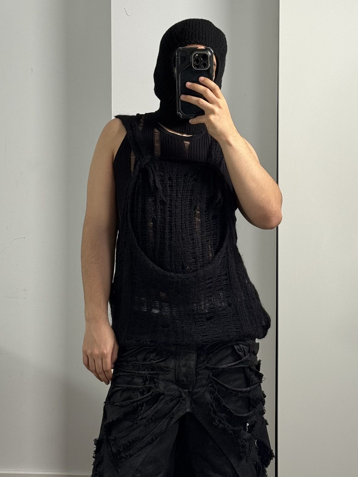 SHINE LUXURY Shine Luxury “Sodoma” Extended Distressed Mohair Tank Top Size US M / EU 48-50 / 2 - 9 Thumbnail