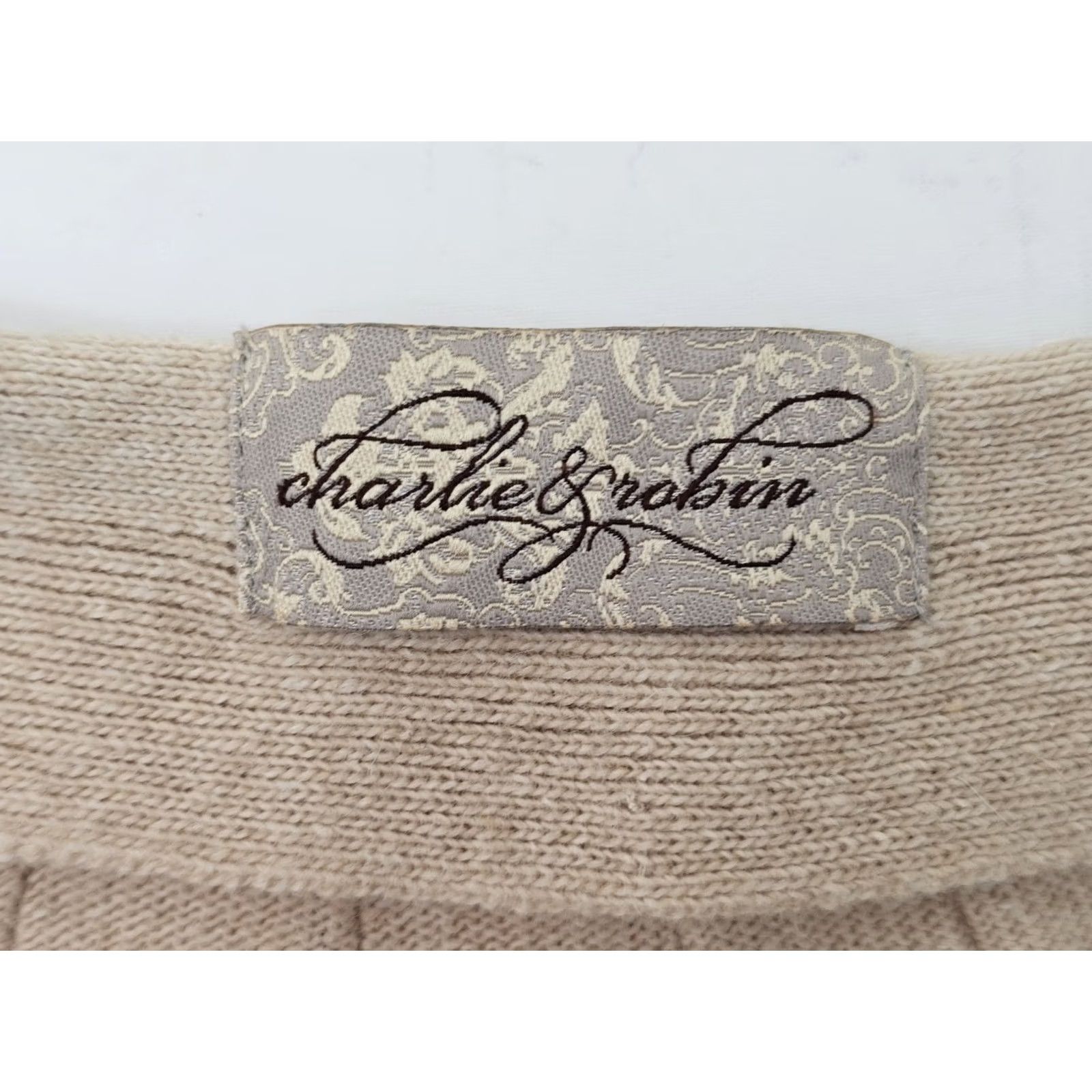 Vintage Charlie & Robin Cardigan Women XS Beige Wool Rabbit Hair Cashmere Blend Snap Button V-Neck Long Sleeve Sweater Size XS / US 0-2 / IT 36-38 - 3 Thumbnail