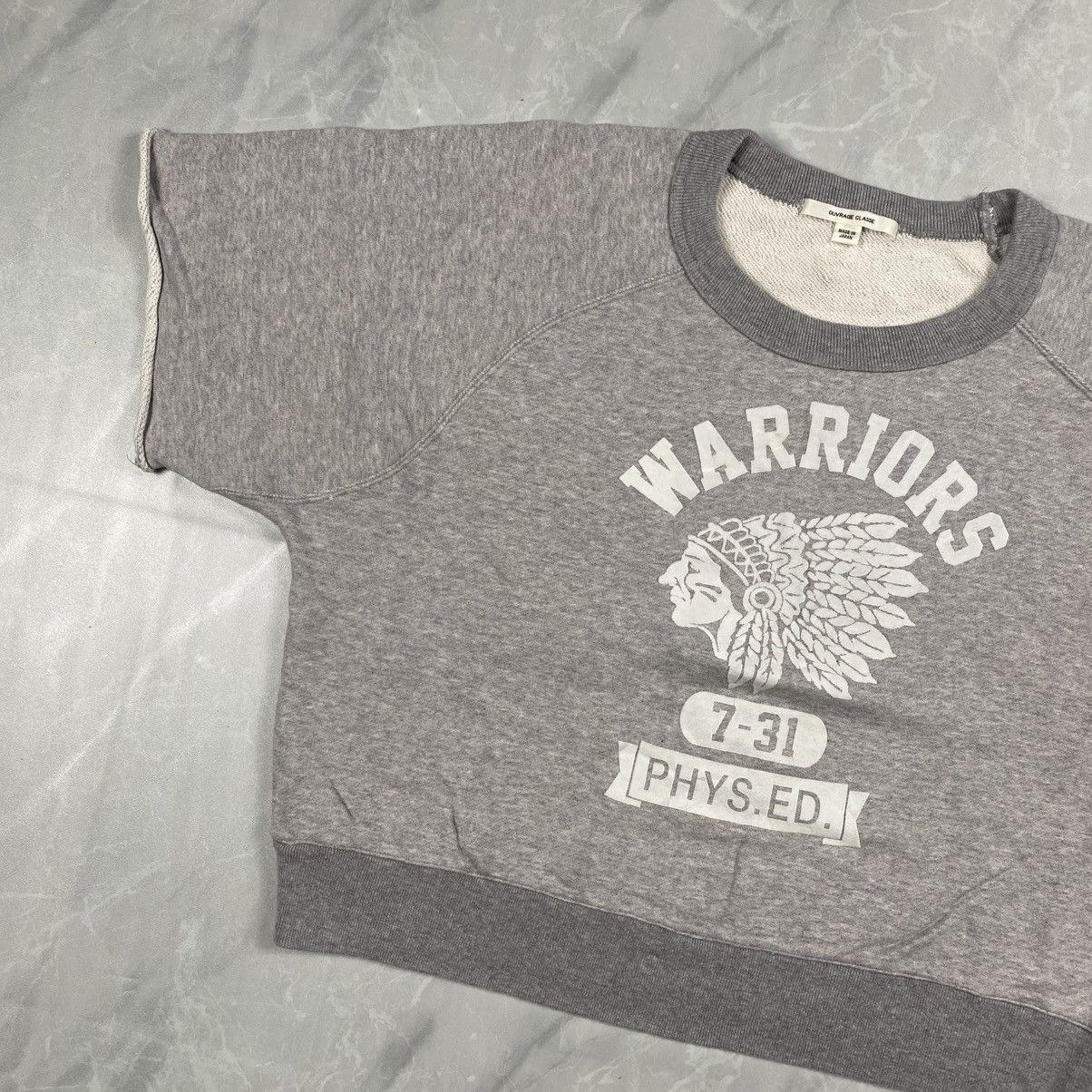 Japanese Brand Ouvrage Classe Japan Red Indian Warrior Crop Sweatshirt Size L / US 10 / IT 46 - 2 Thumbnail