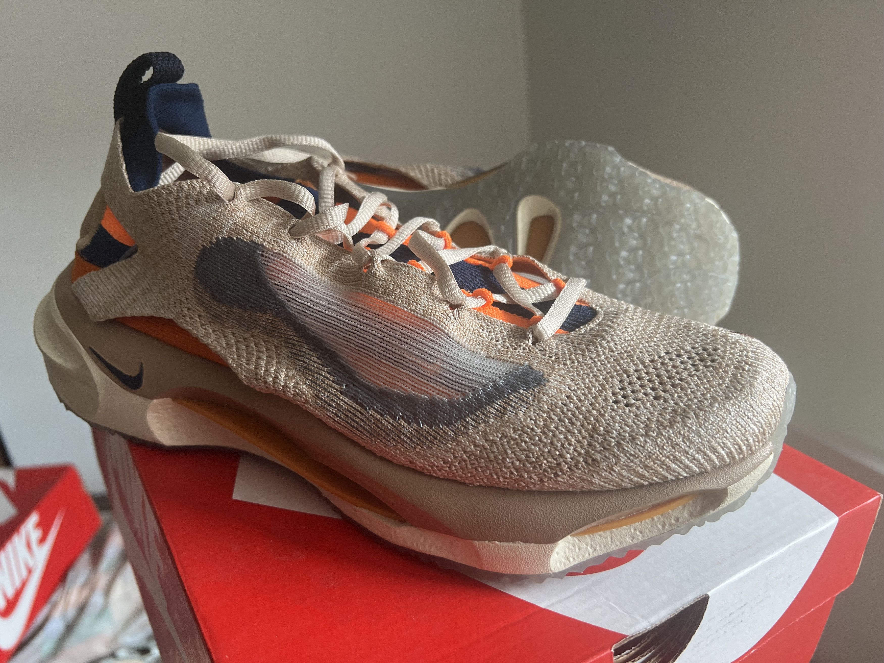 image of Nike Spark Flyknit Hemp/navy-Orange Dd1901-200 Men's Size 10 Shoes