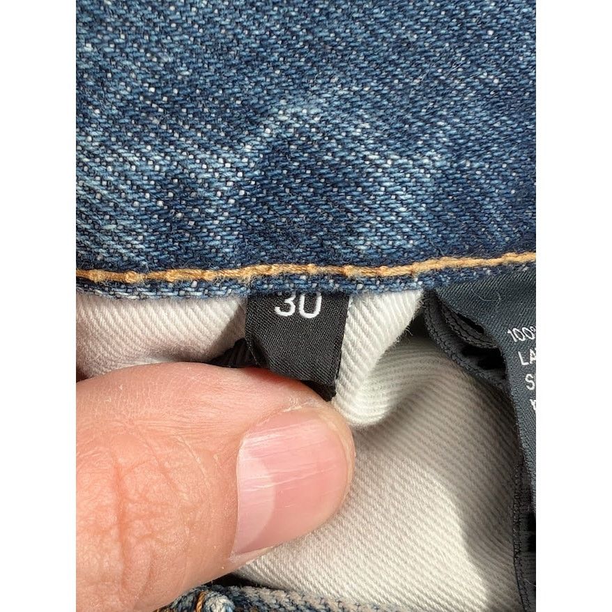 Celine o1rshd1 Denim Short Kurt Destroy in Rigid Indigo Size US 30 / EU 46 - 18 Thumbnail