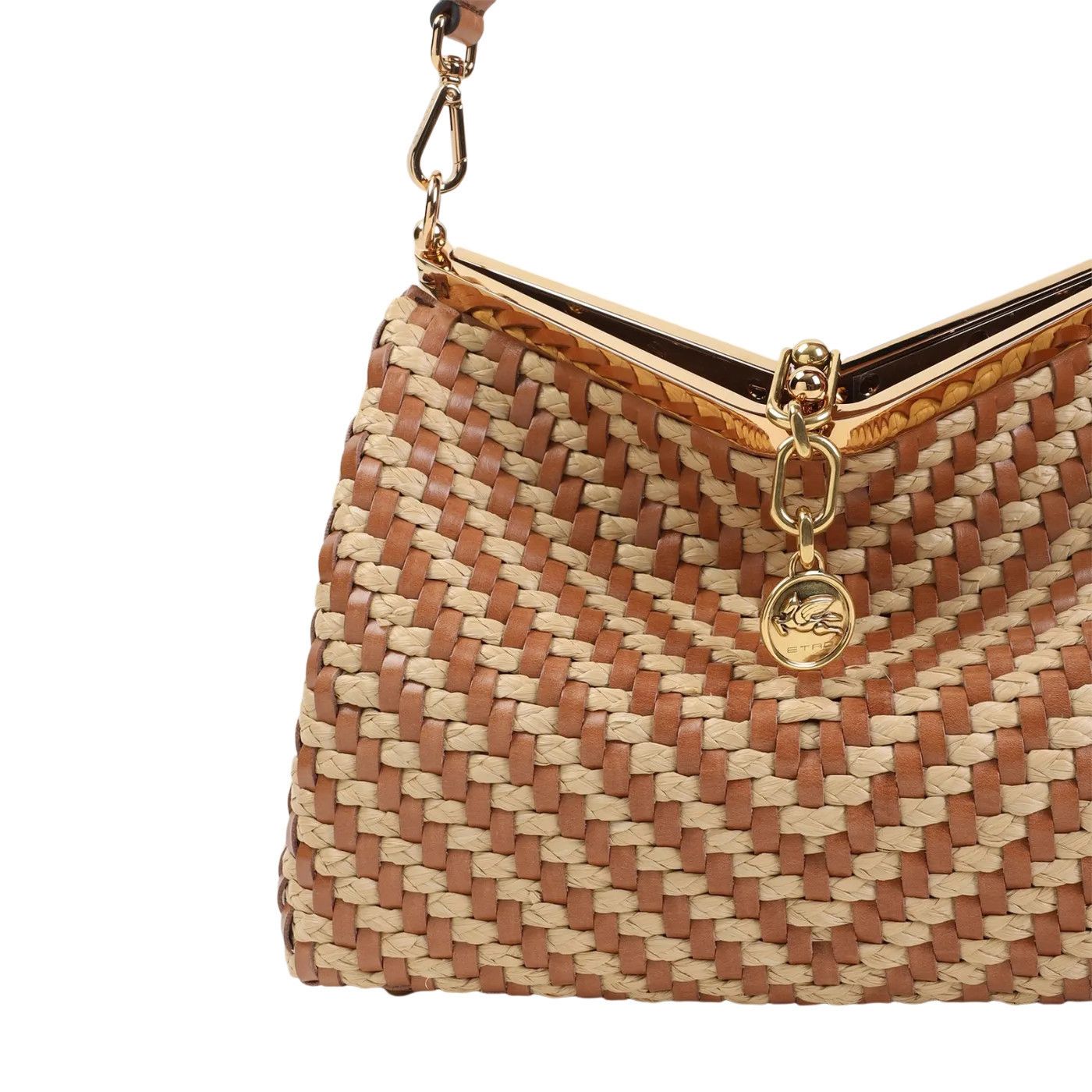 Etro ETRO Vela Medium Marrone Raffia Shoulder Bag New & Authentic Size ONE SIZE - 3 Thumbnail