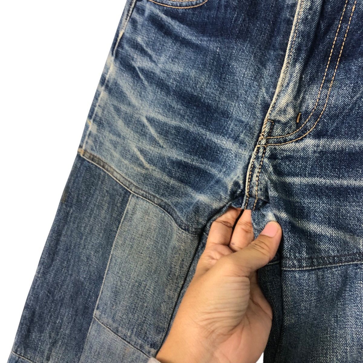 Japanese Brand Vintage Joker Co. Ltd. Panelled Flare Denim Issey Miyake Size 28" / US 6 / IT 42 - 16 Thumbnail