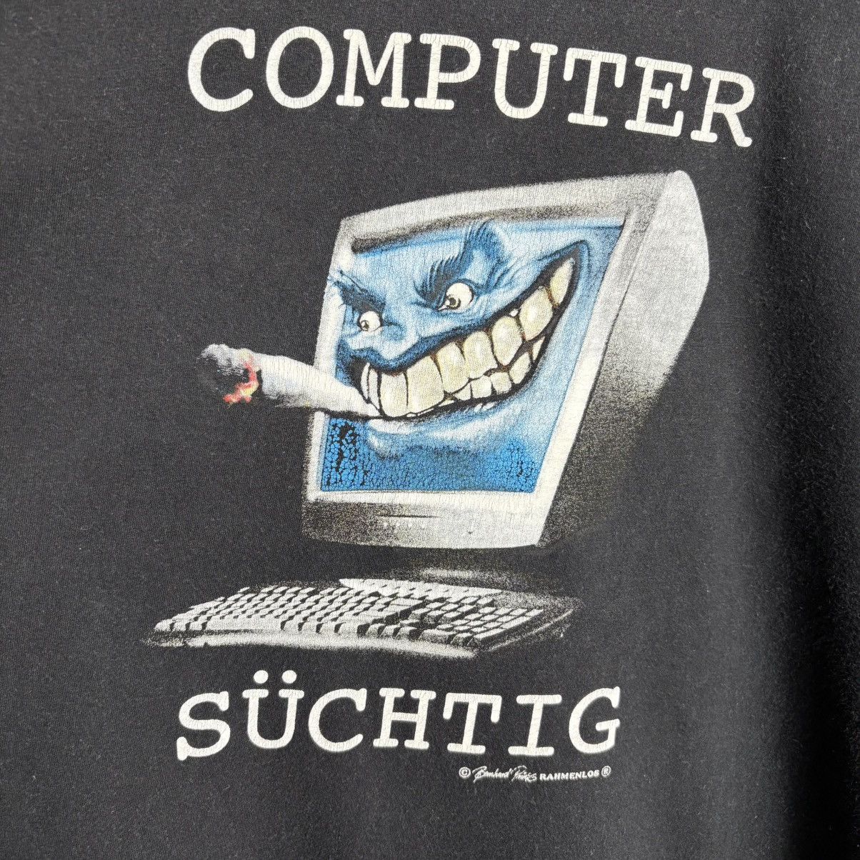 Vintage Vintage Computer Suchtig Smoking Parody Graphic T-Shirt Size US XL / EU 56 / 4 - 2 Thumbnail