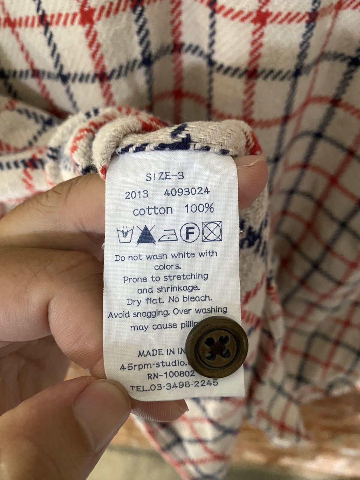 45rpm AW13 45RPM checked flannel Size US L / EU 52-54 / 3 - 10 Thumbnail