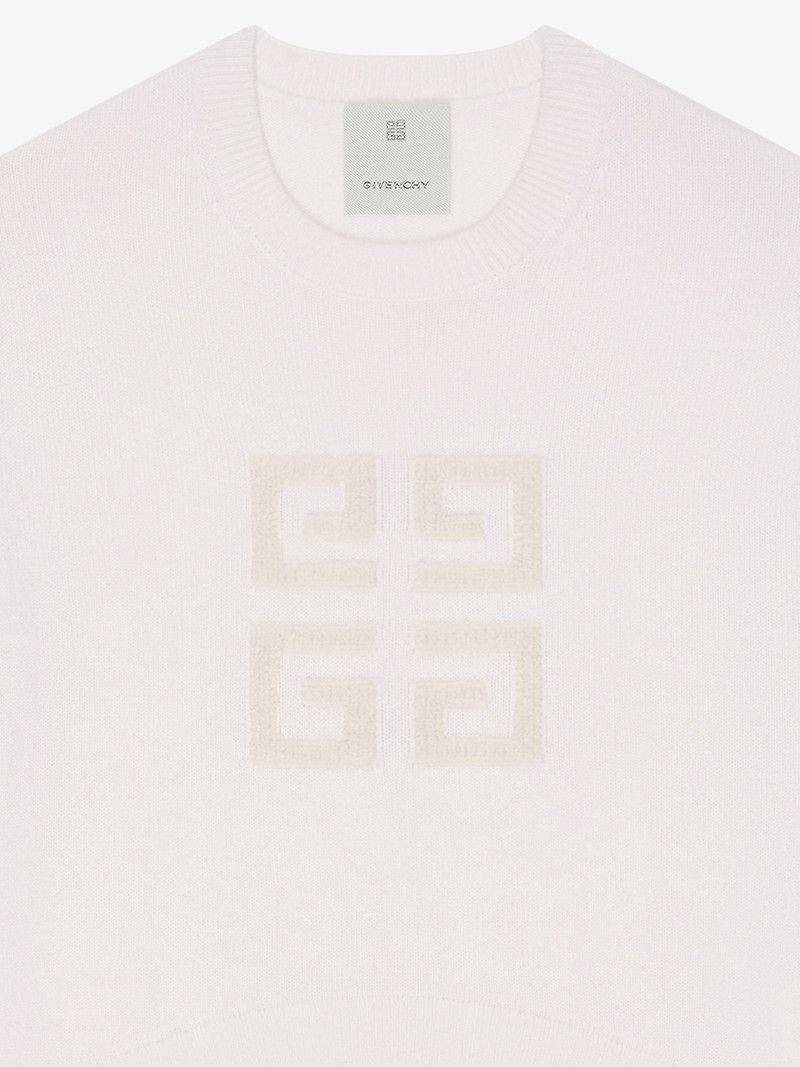Givenchy o1w1db10326 Short Sleeves 4G Crewneck Sweater in Ivory Size L / US 10 / IT 46 - 4 Thumbnail