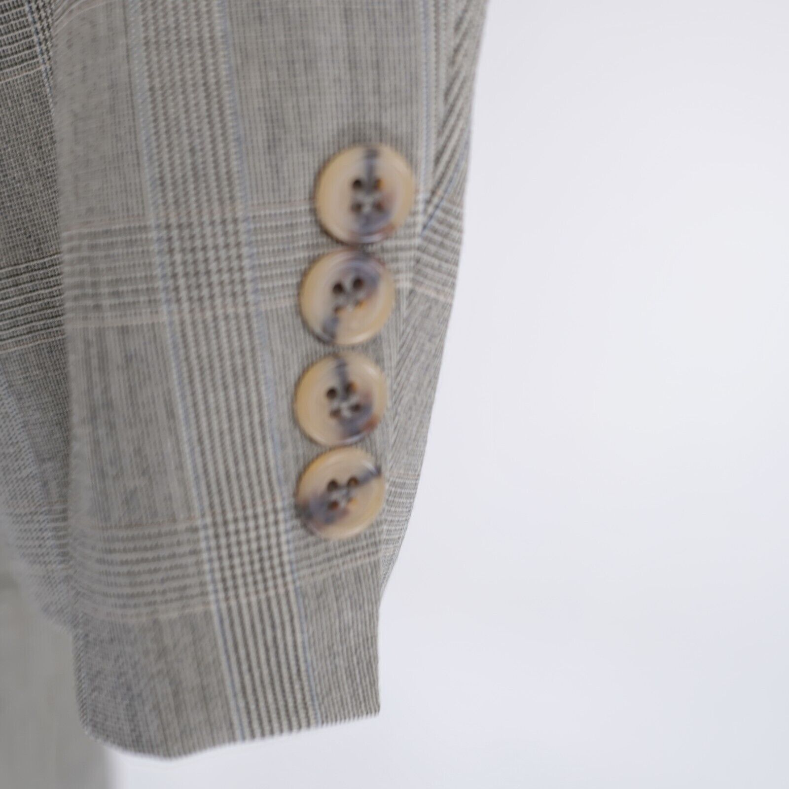 Tommy Hilfiger Tommy Hilfiger Worsted Wool Tan Plaid W/ Blue Windowpane 40R Size 40R - 3 Thumbnail