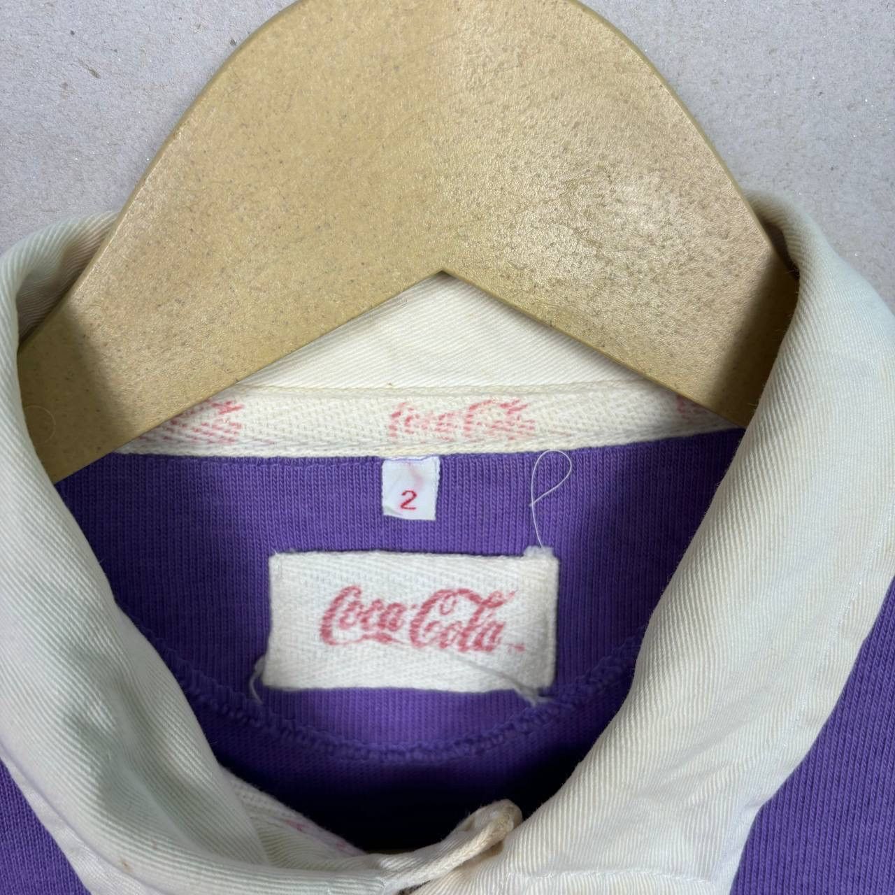 Coca Cola Vintage 90s Coca Cola Purple White Rugby Polo Shirt M Size US M / EU 48-50 / 2 - 6 Thumbnail