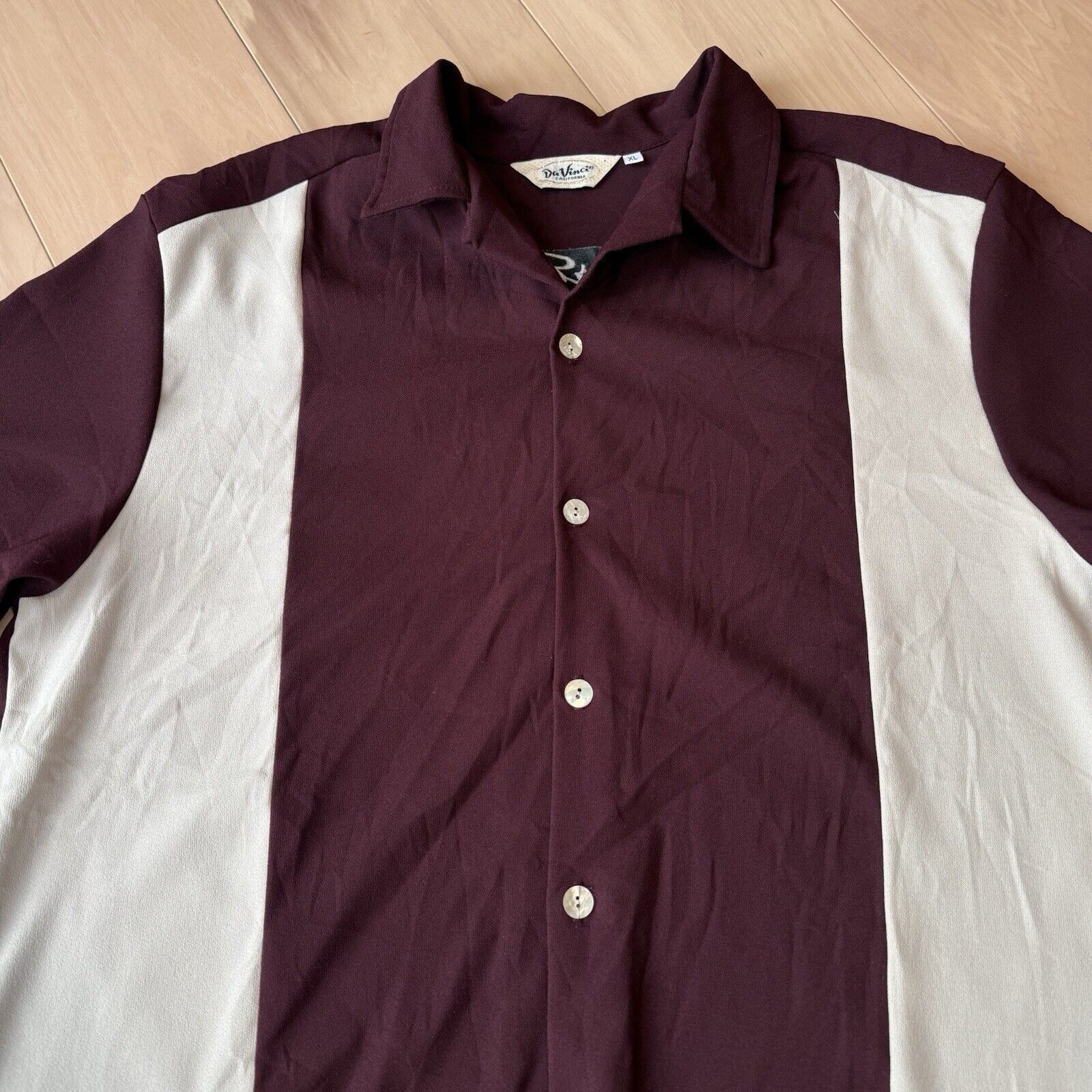 Vintage Vintage Da Vinci California Shirt XL Maroon 90s Chicano Low Size US XL / EU 56 / 4 - 3 Thumbnail