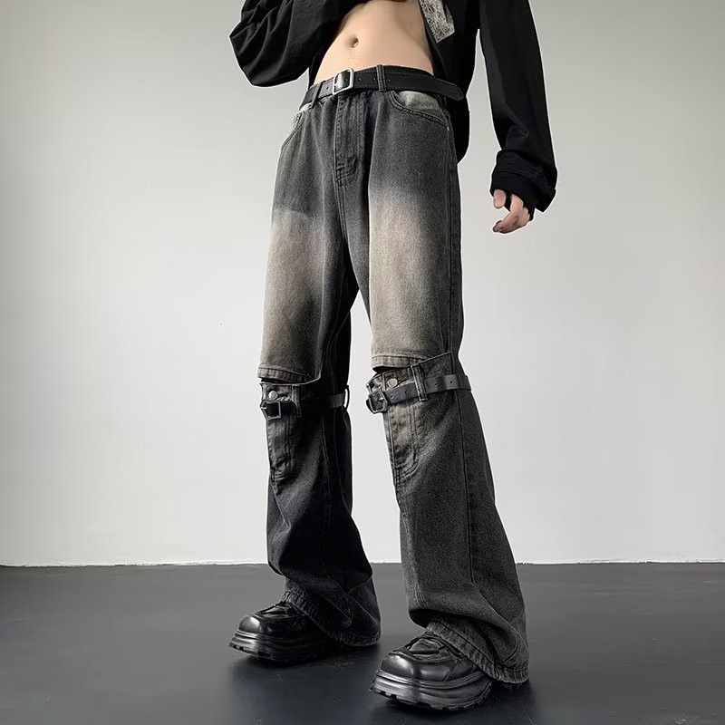 Jean Belt Hollow Flare Jeans Size US 34 / EU 50 - 2 Thumbnail