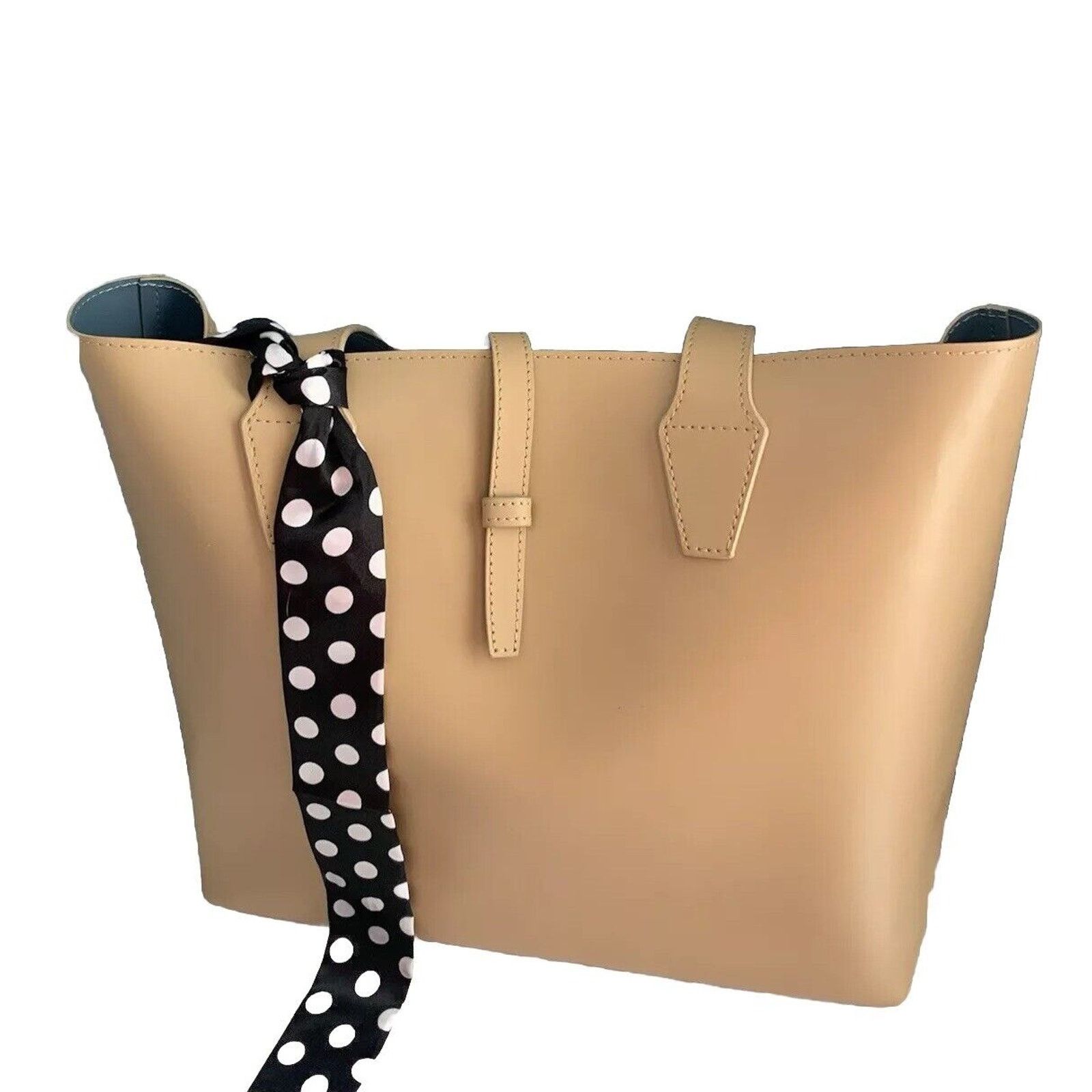Barneys New York Barneys New York Leather Purse Beige Tote Bag Soft Leather Size ONE SIZE - 3 Thumbnail